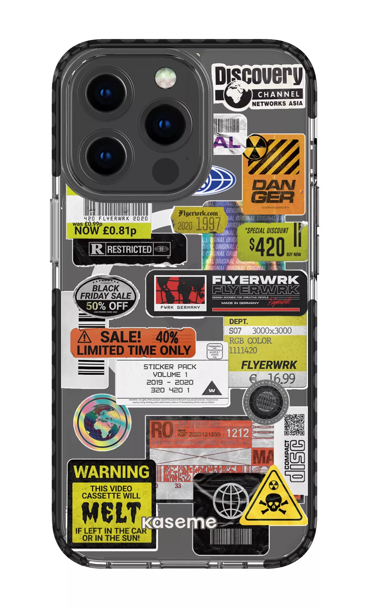 iPhone 13 Pro Clear Case Magsafe - Black Melt Clear Case -