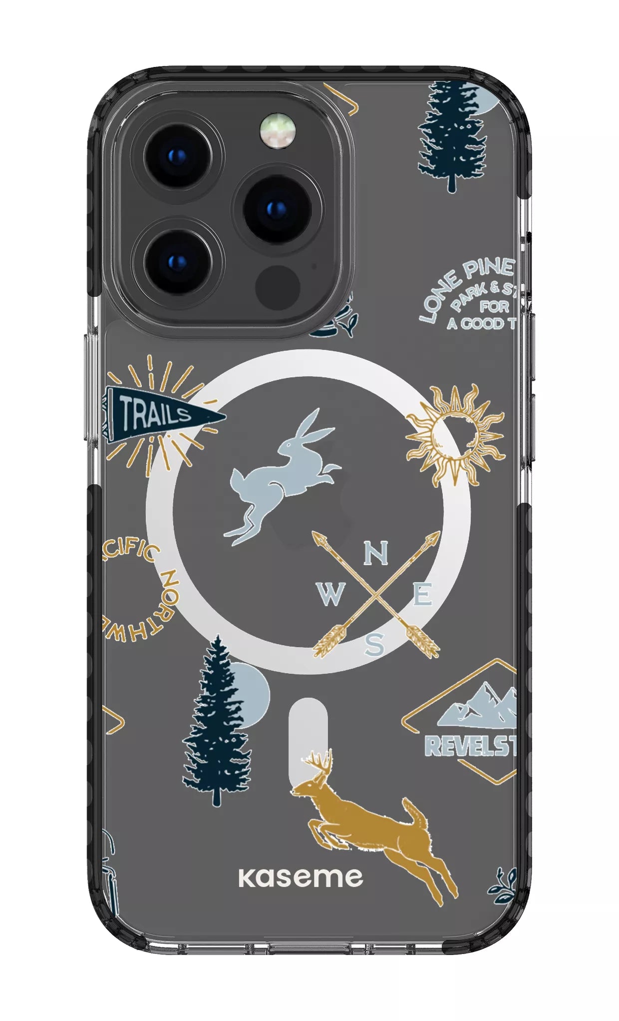 iPhone 13 Pro Clear Case Magsafe - Black Revelstoke white Clear Case -