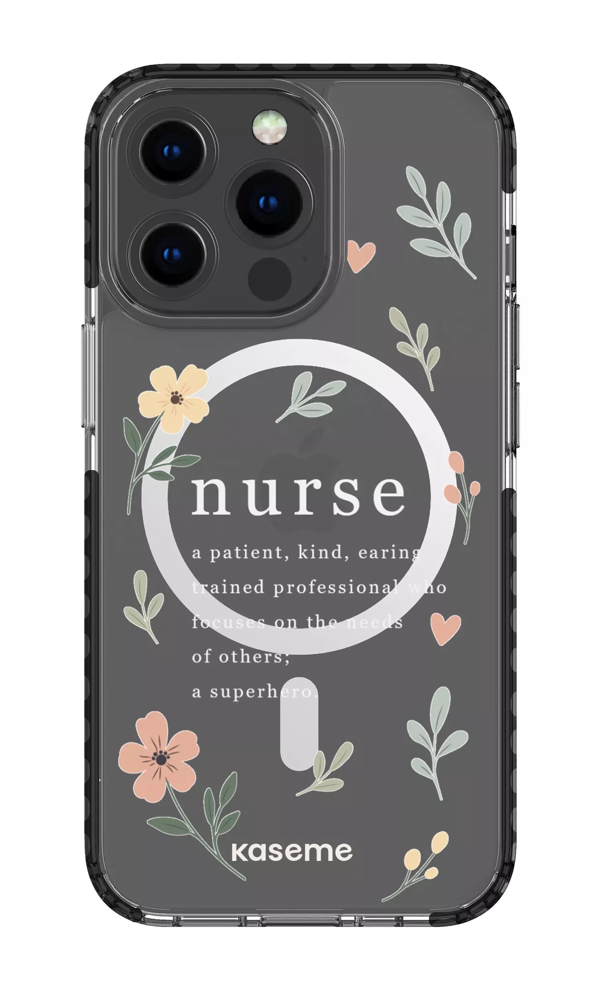 iPhone 13 Pro Clear Case Magsafe - Black With Heart Clear Case -