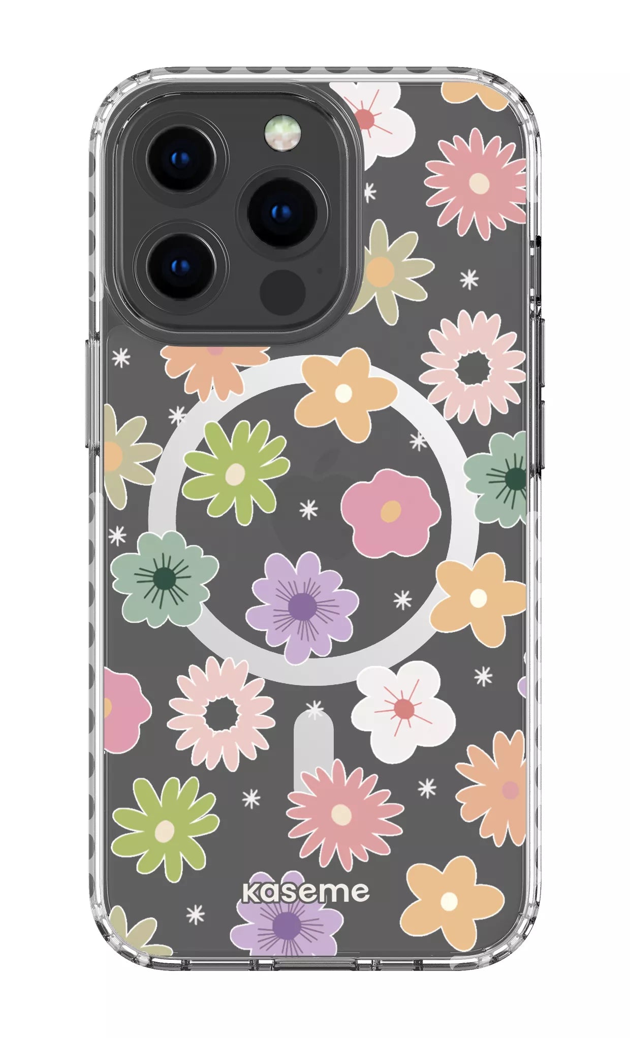 iPhone 13 Pro Clear Case Magsafe - White Adore small Clear Case -