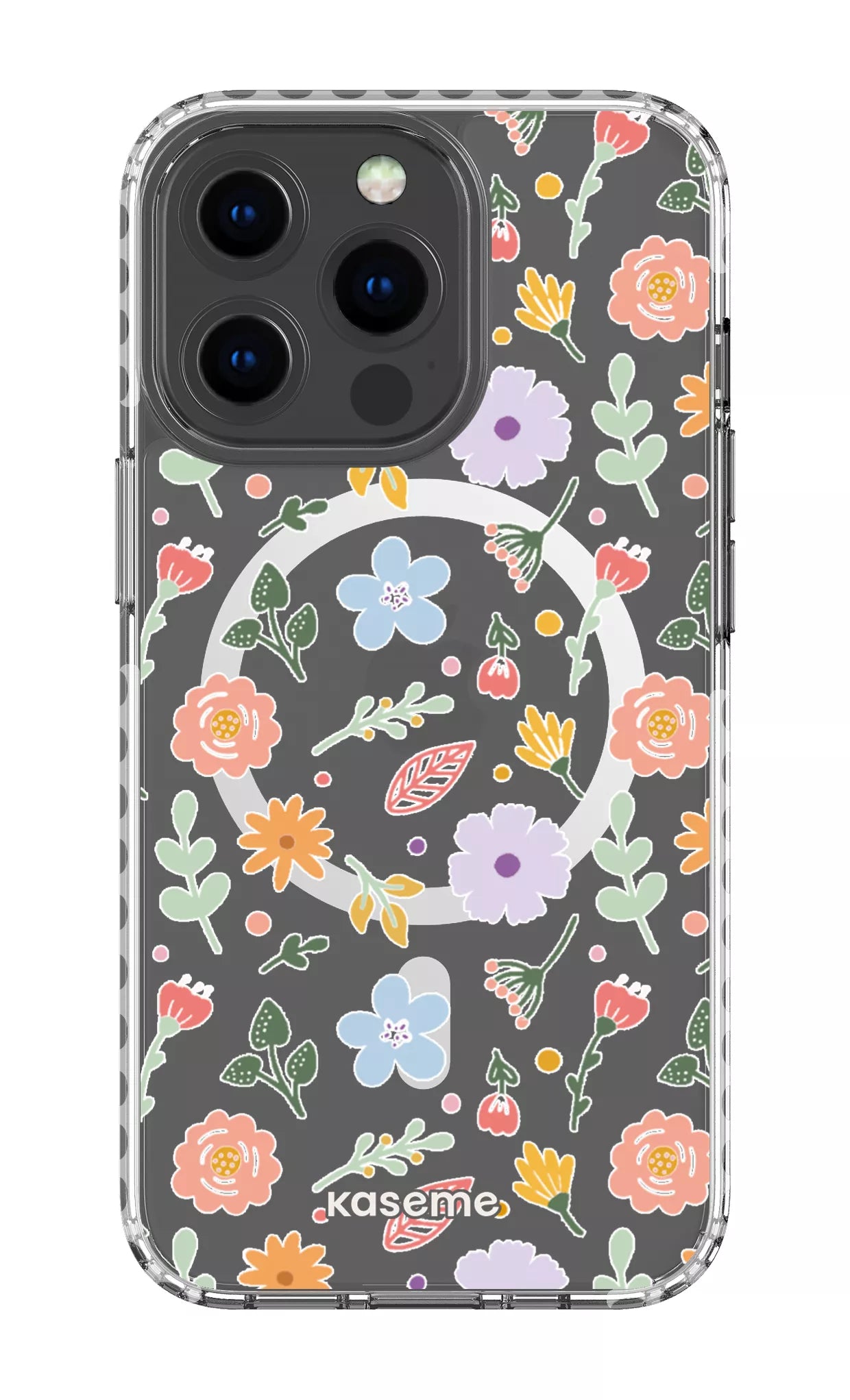 iPhone 13 Pro Clear Case Magsafe - White Charm Clear Case -