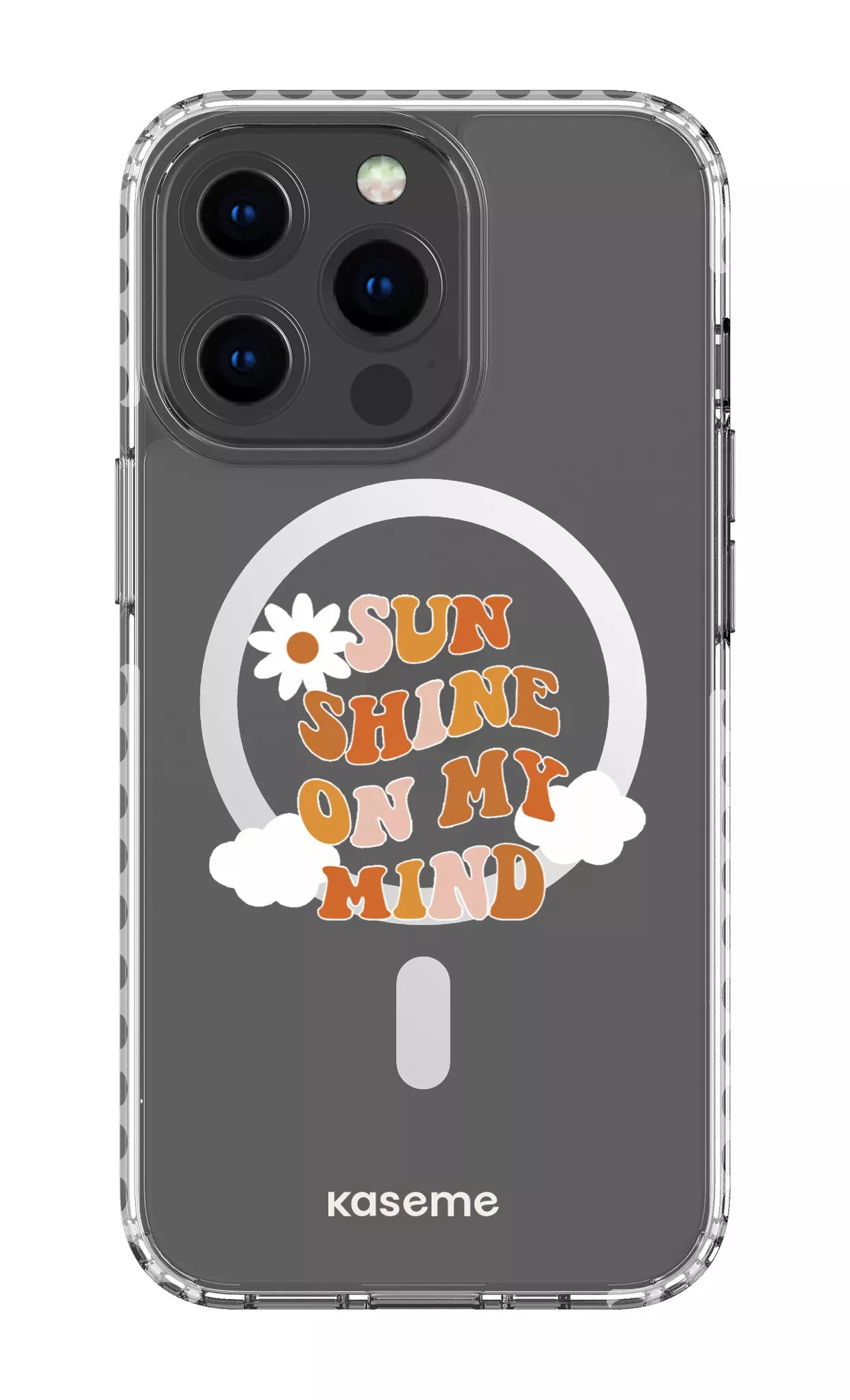 iPhone 13 Pro Clear Case Magsafe - White Cheerful Clear Case -