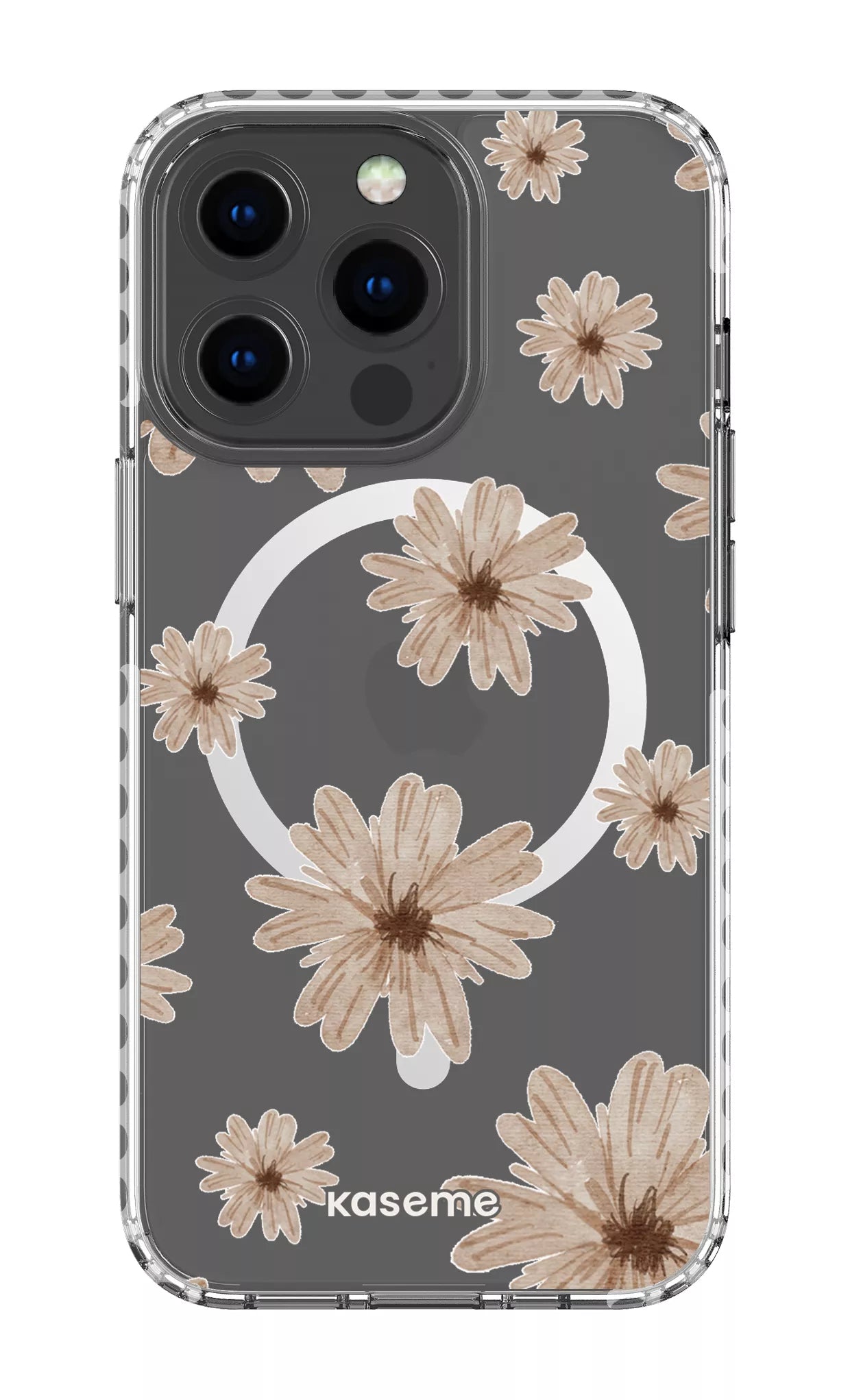 iPhone 13 Pro Clear Case Magsafe - White Delicate Dreams Clear Case -