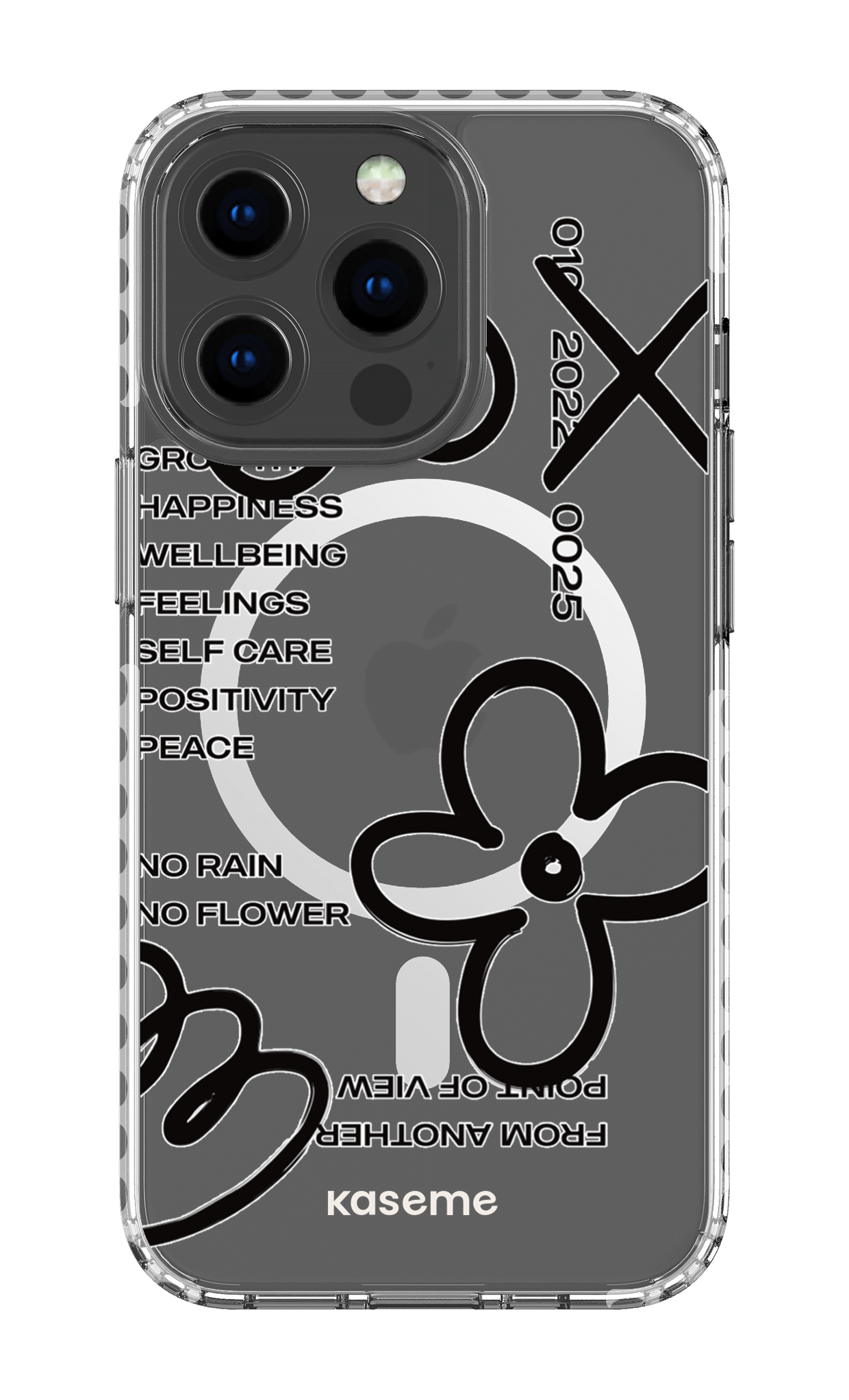 iPhone 13 Pro Clear Case Magsafe - White Feelings black Clear Case -