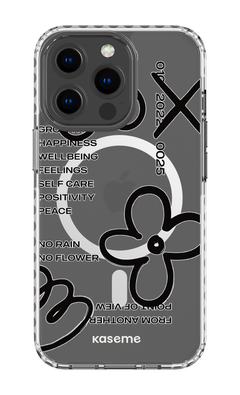 iPhone 13 Pro Clear Case Magsafe - White Feelings black Clear Case -