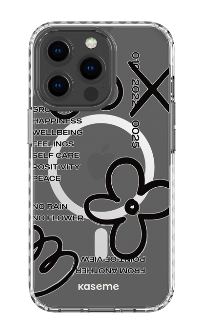 iPhone 13 Pro Clear Case Magsafe - White Feelings black Clear Case -