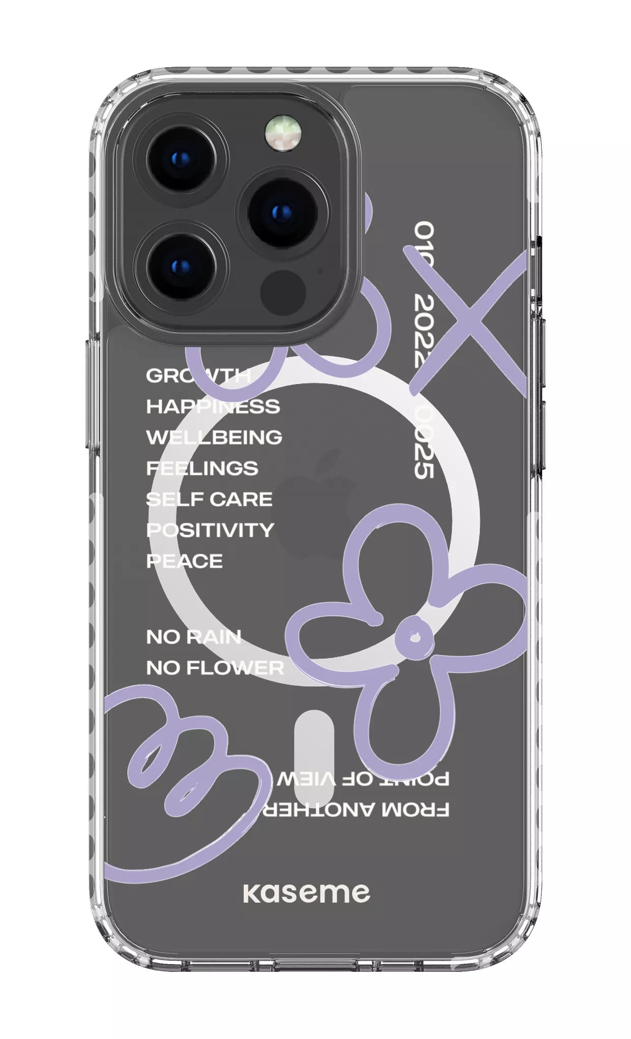 iPhone 13 Pro Clear Case Magsafe - White Feelings purple Clear Case -