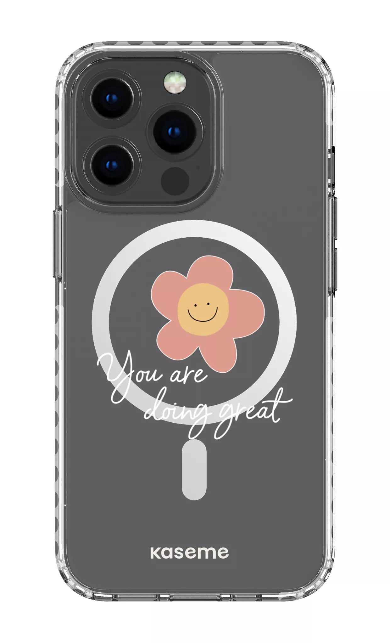 iPhone 13 Pro Clear Case Magsafe - White Keep going Clear Case -