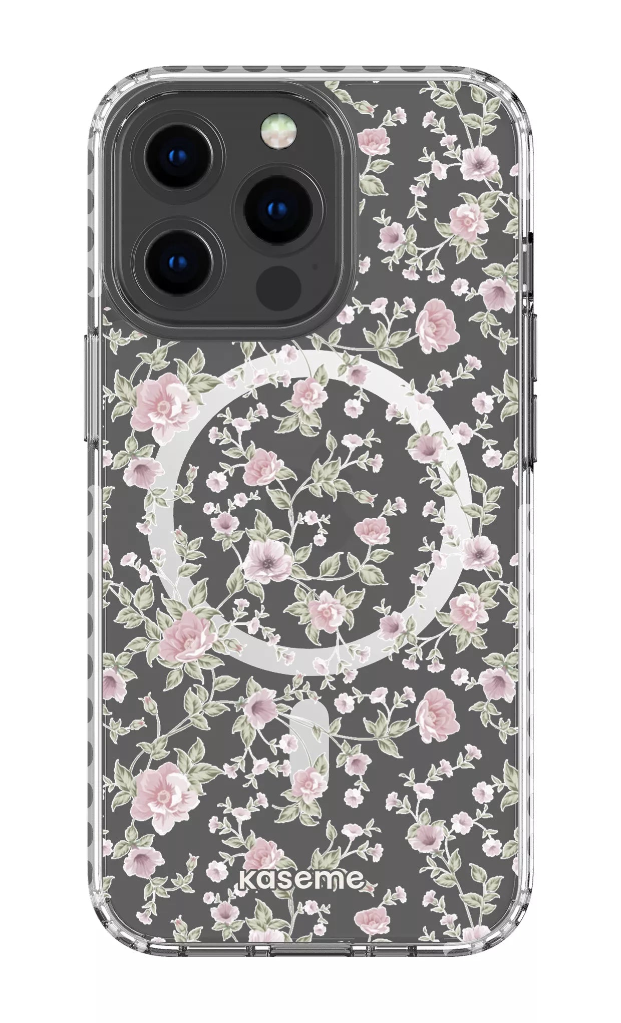 iPhone 13 Pro Clear Case Magsafe - White La Vie en Rose Clear Case -