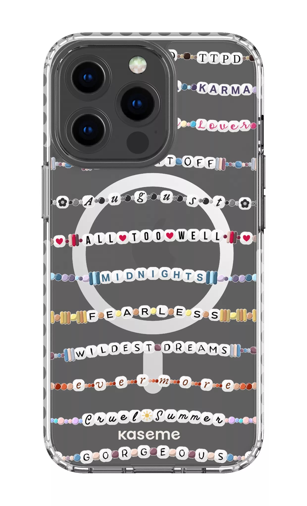 iPhone 13 Pro Clear Case Magsafe - White Love Story Clear Case -