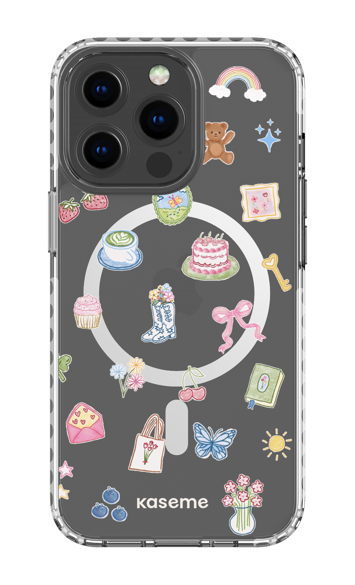 iPhone 13 Pro Clear Case Magsafe - White Poetry Clear Case -