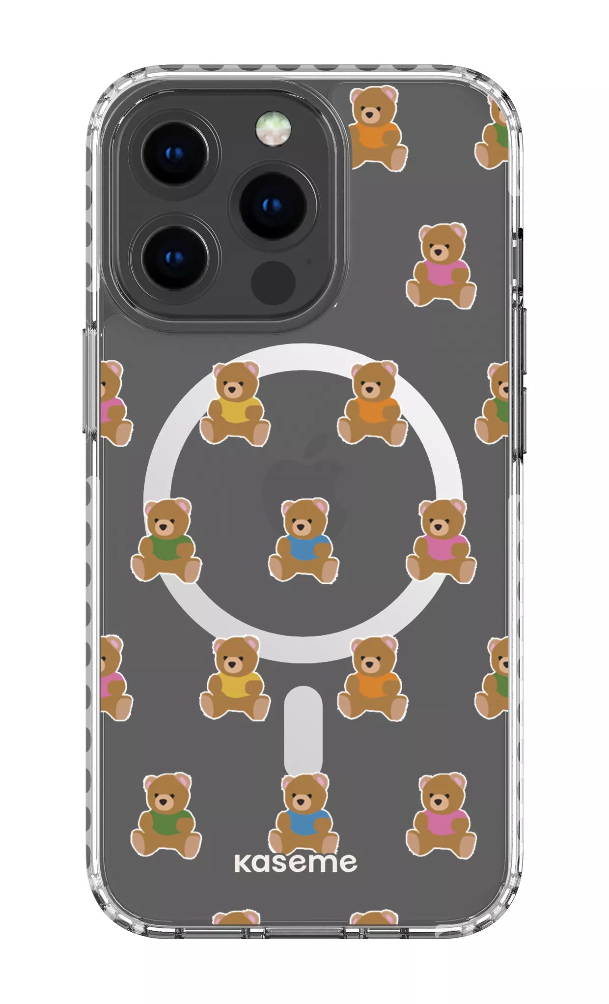 iPhone 13 Pro Clear Case Magsafe - White Teddy Clear Case -