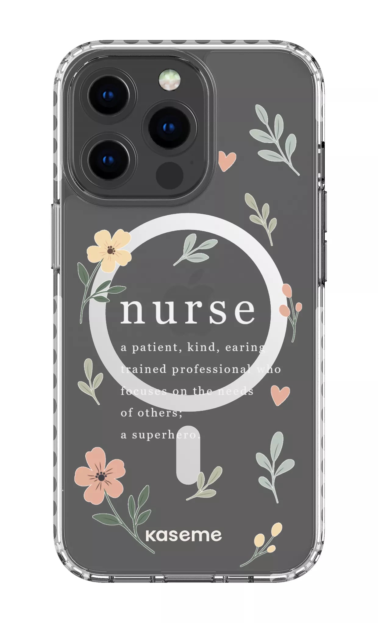 iPhone 13 Pro Clear Case Magsafe - White With Heart Clear Case -