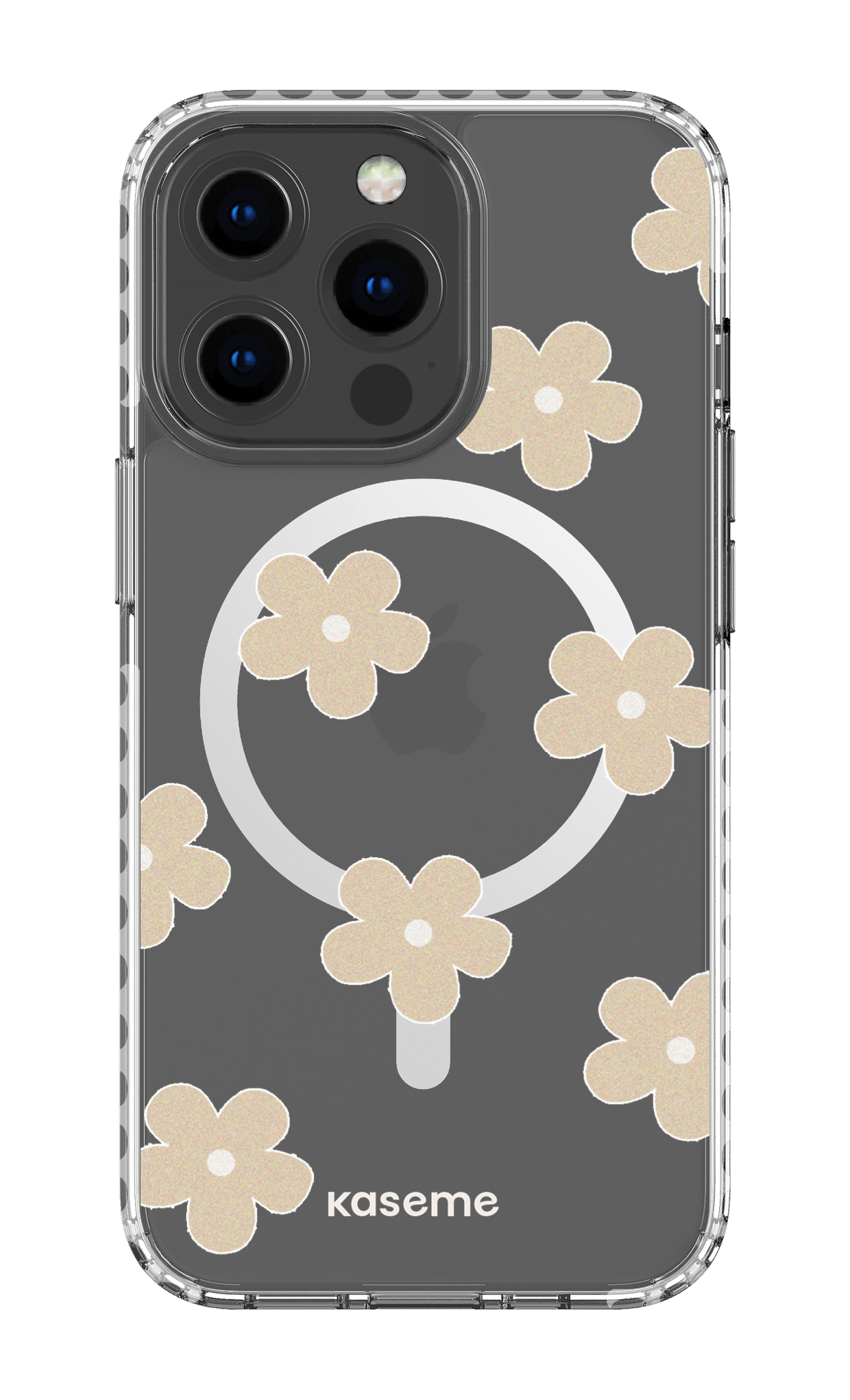 iPhone 13 Pro Clear Case Magsafe - White Woodstock Beige Clear Case -