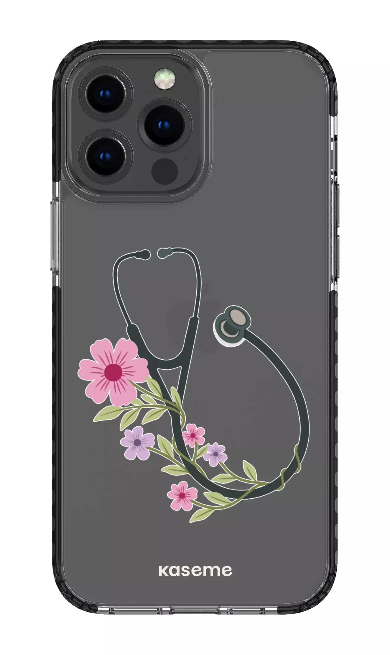 iPhone 13 Pro Max Clear Case - Black Blossom Beat Clear Case -