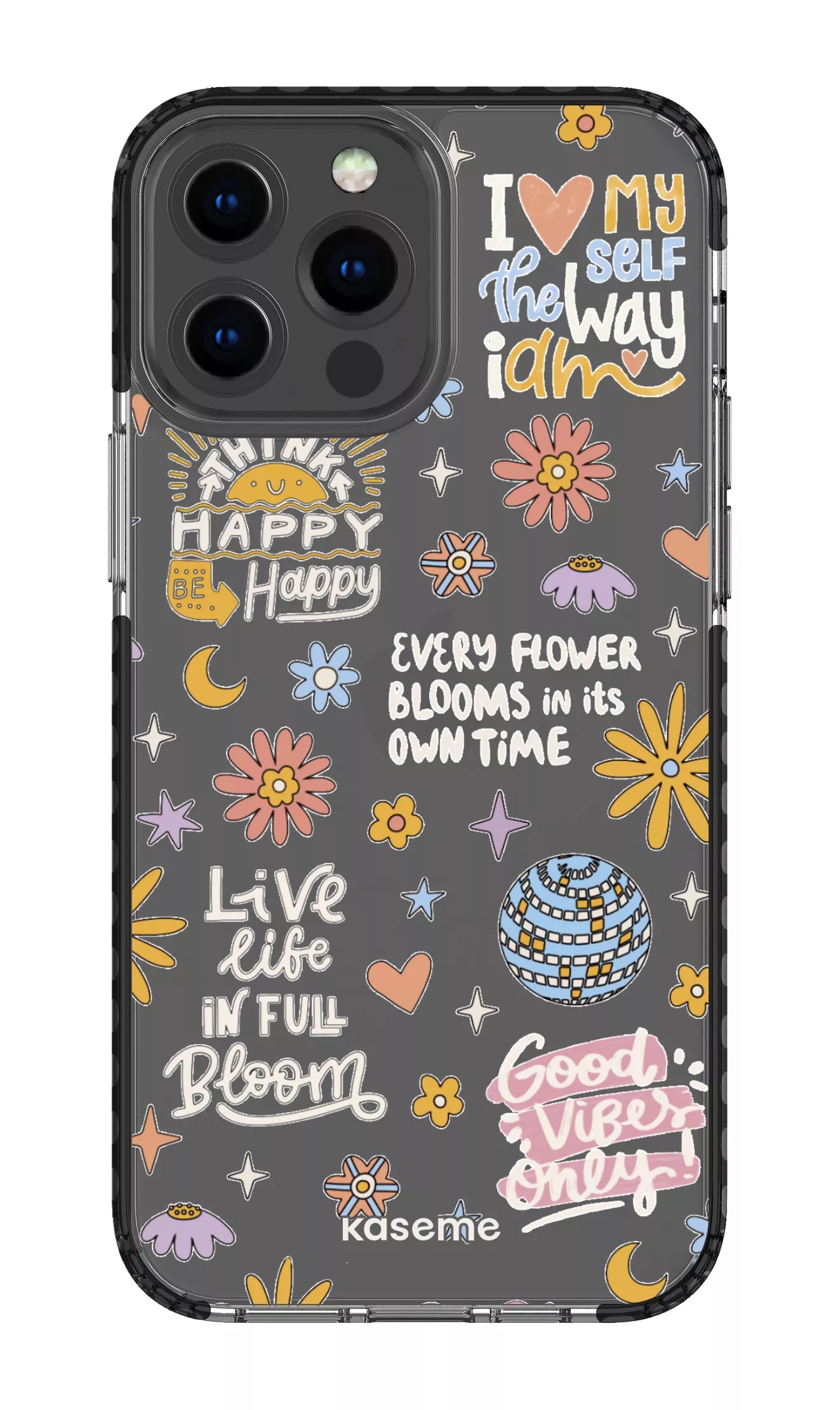 iPhone 13 Pro Max Clear Case - Black Candid Clear Case -