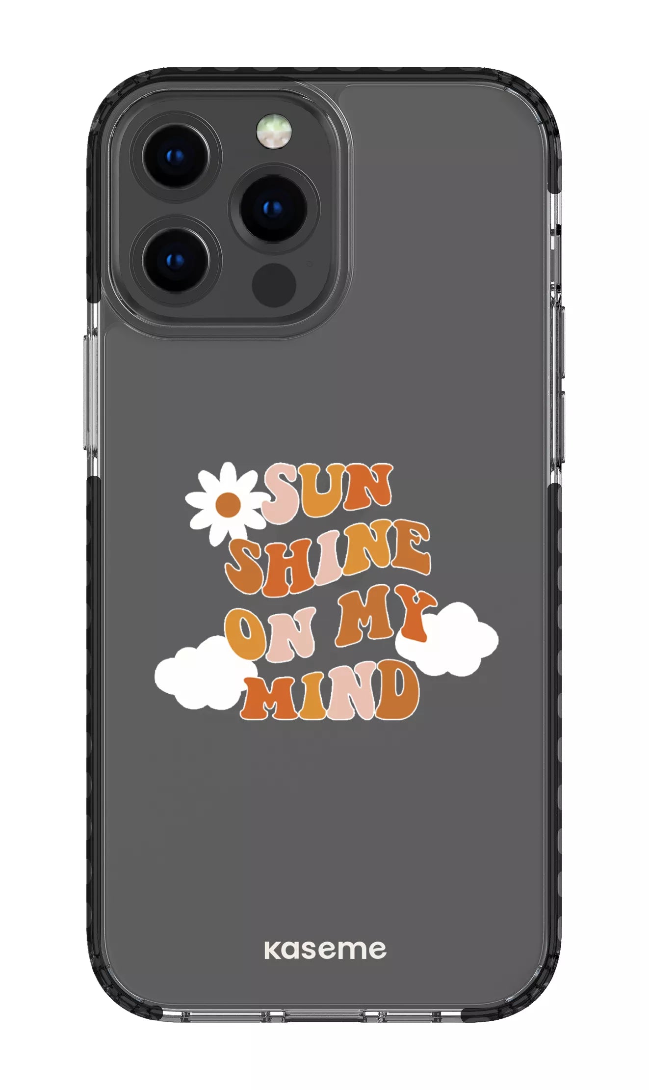 iPhone 13 Pro Max Clear Case - Black Cheerful Clear Case -