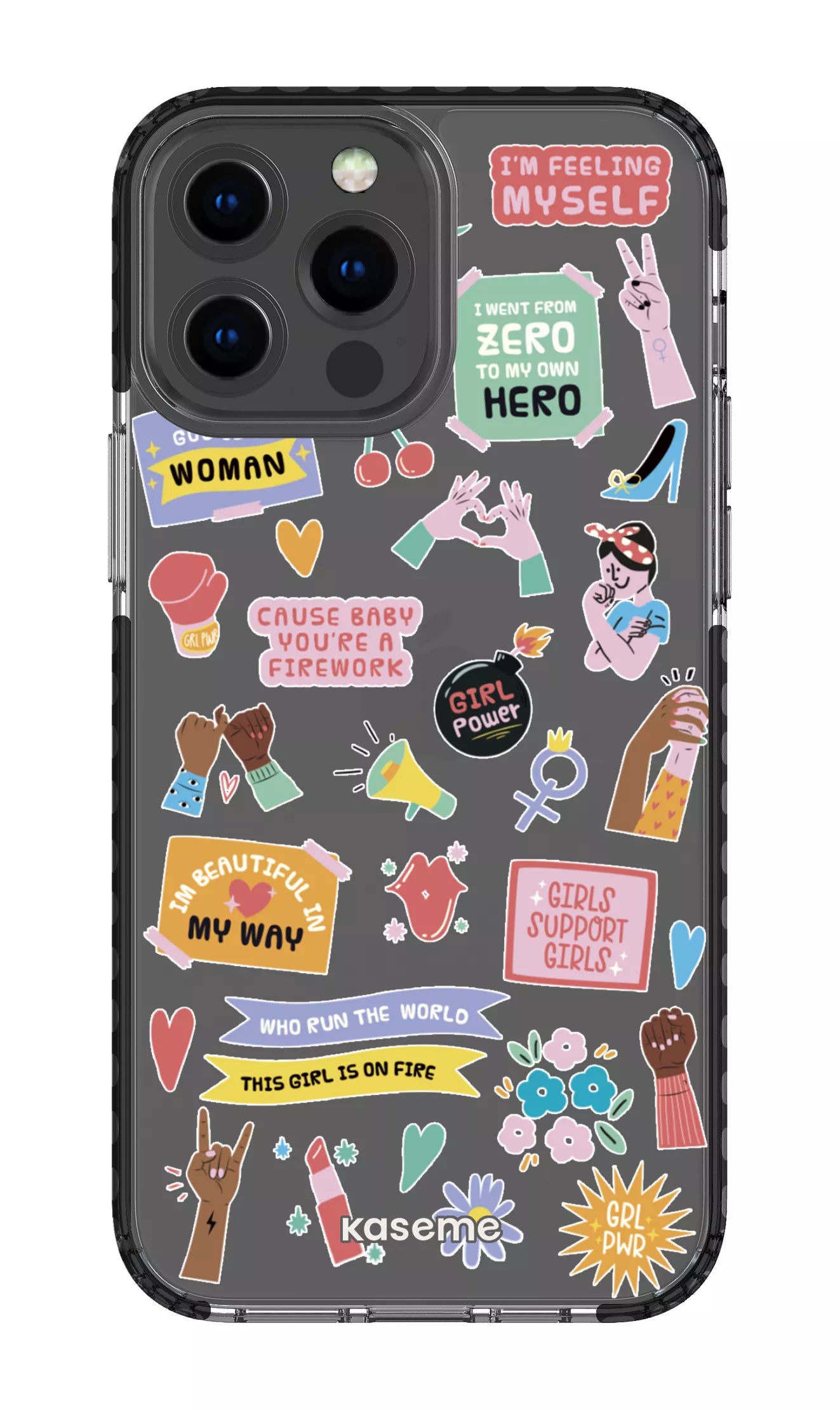 iPhone 13 Pro Max Clear Case - Black Girl Boss Clear Case -