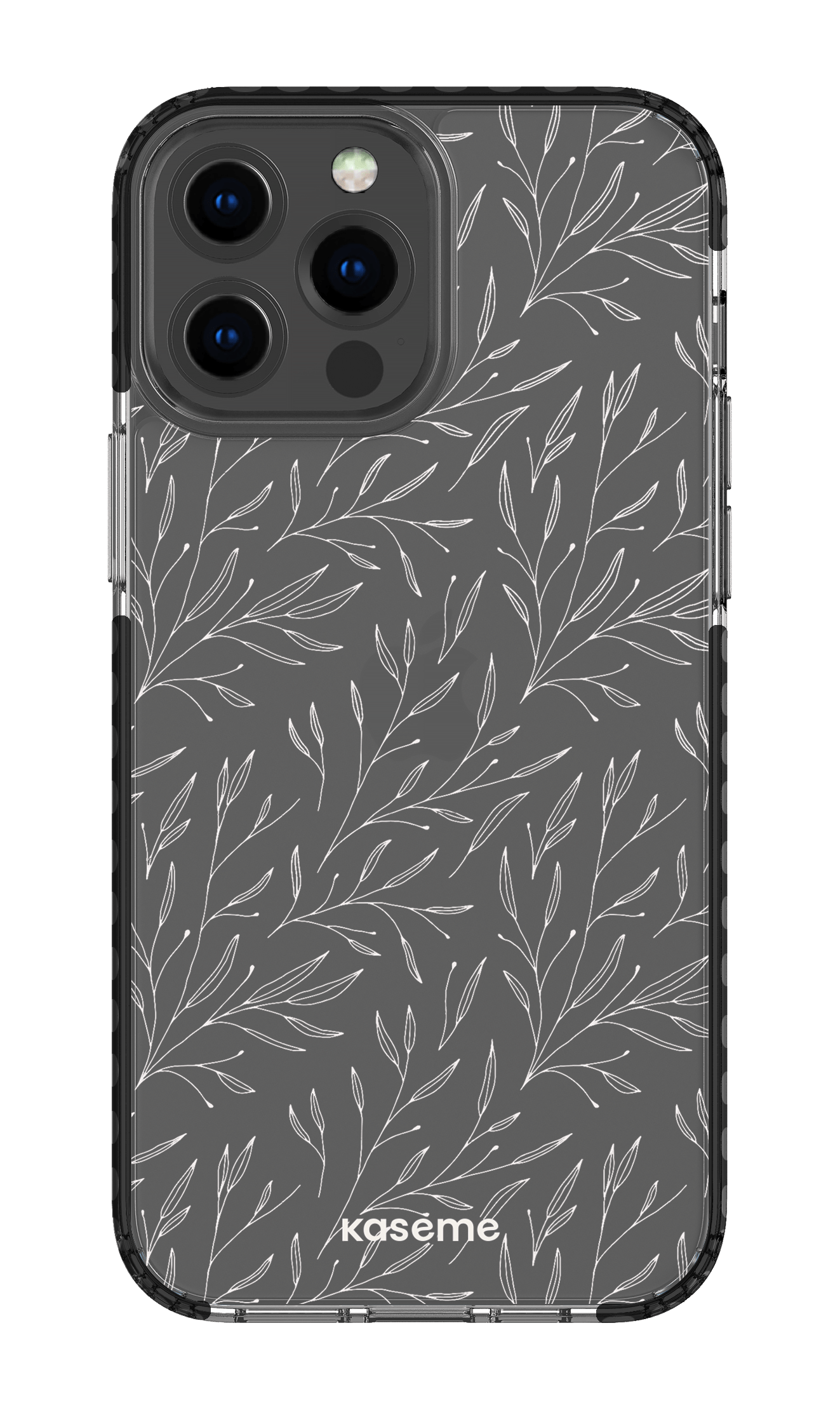 iPhone 13 Pro Max Clear Case - Black Hibiscus Clear Case -