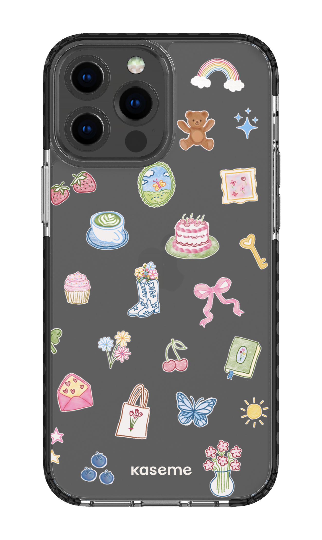 iPhone 13 Pro Max Clear Case - Black Poetry Clear Case -