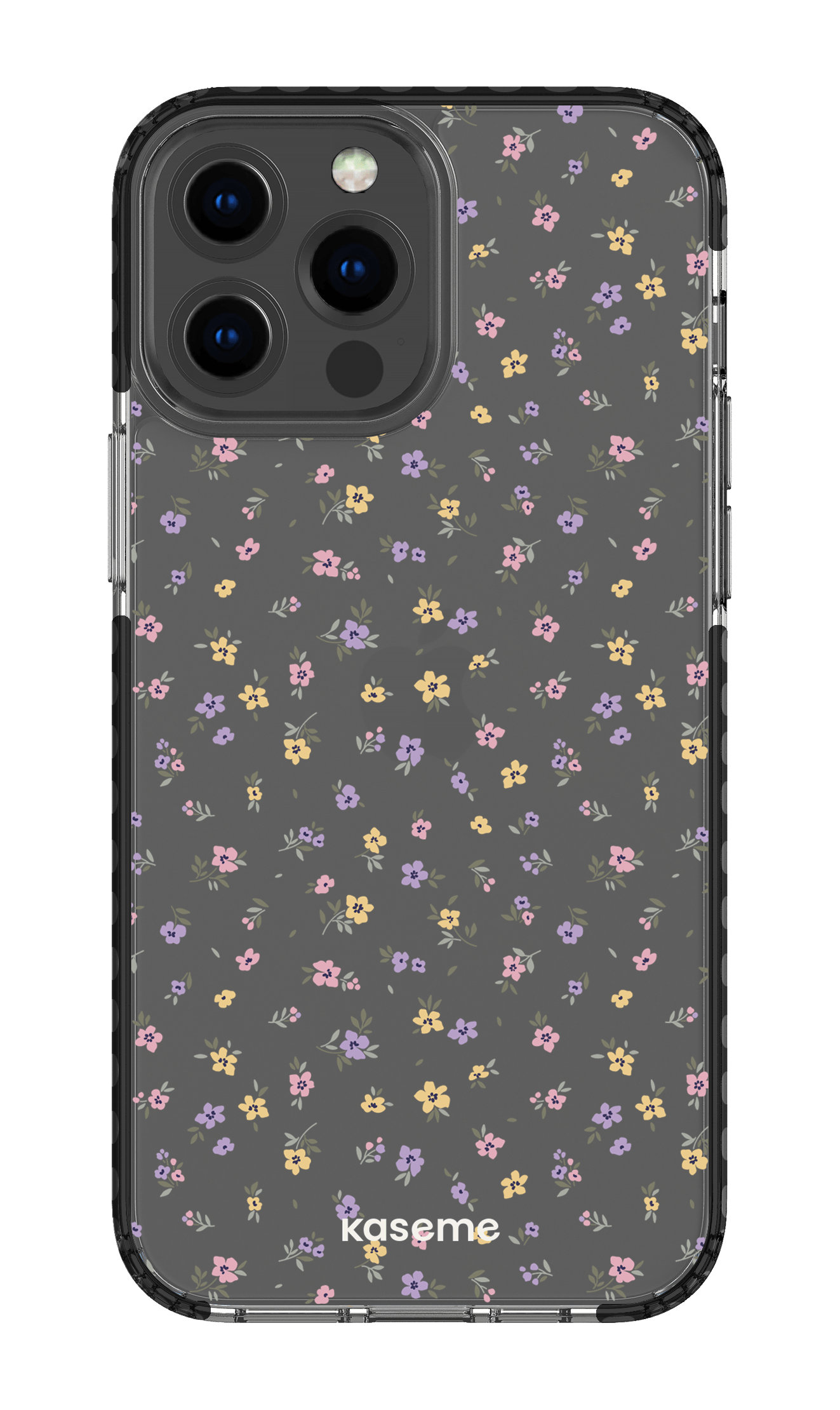 iPhone 13 Pro Max Clear Case - Black Porcelain Blossom Clear Case -