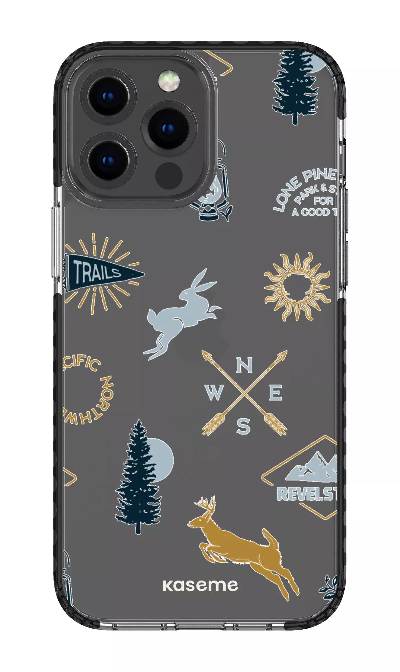 iPhone 13 Pro Max Clear Case - Black Revelstoke white Clear Case -