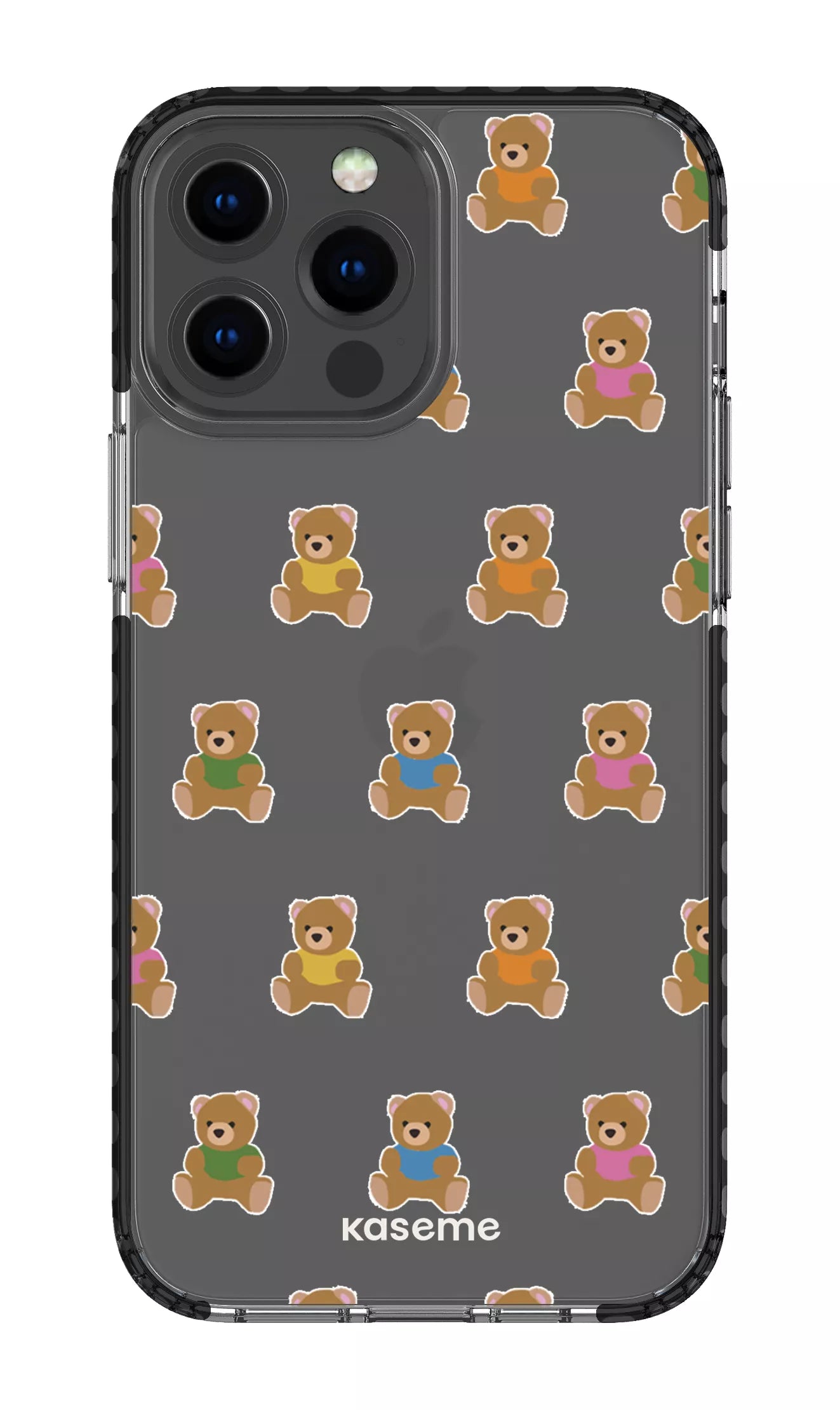 iPhone 13 Pro Max Clear Case - Black Teddy Clear Case -