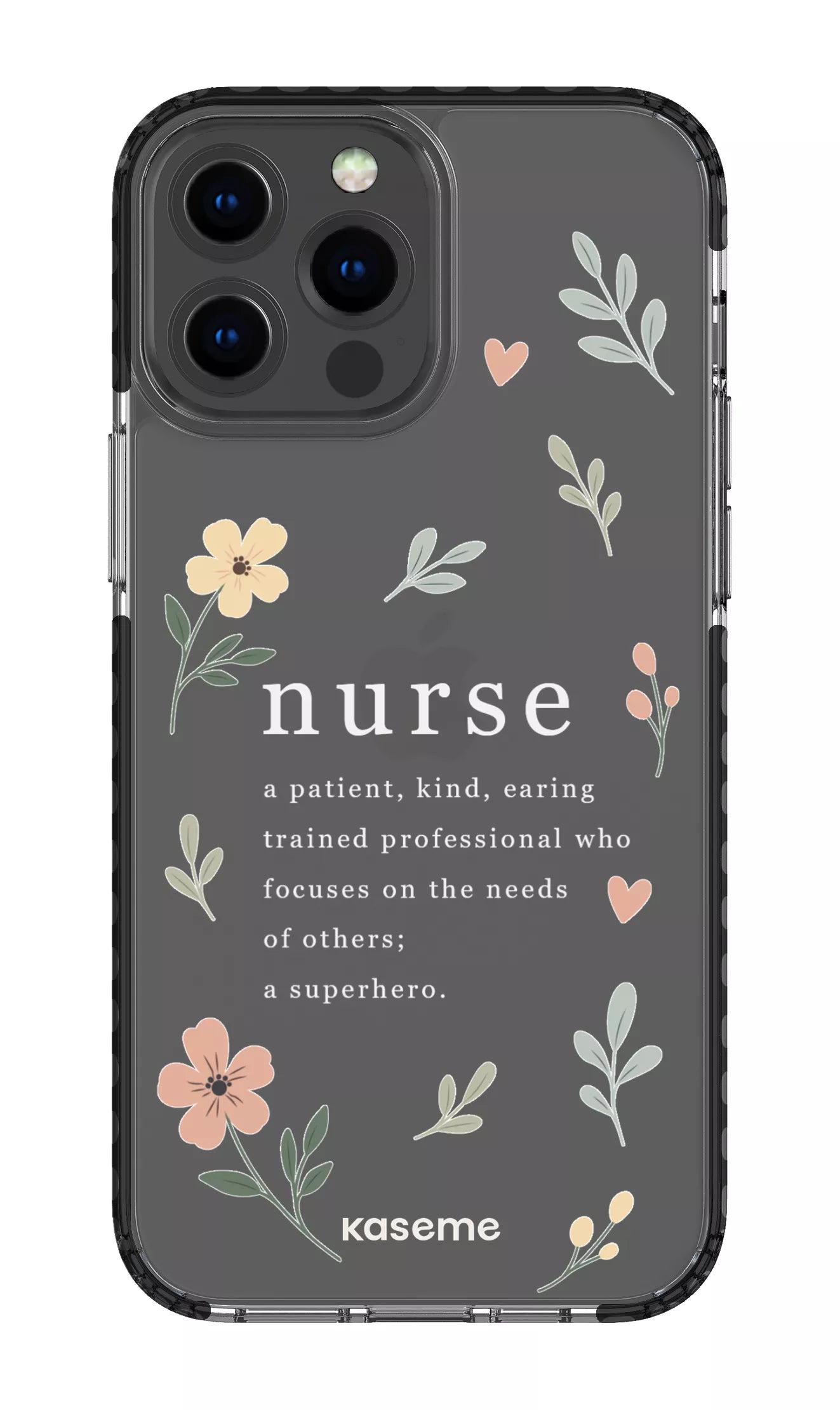 iPhone 13 Pro Max Clear Case - Black With Heart Clear Case -