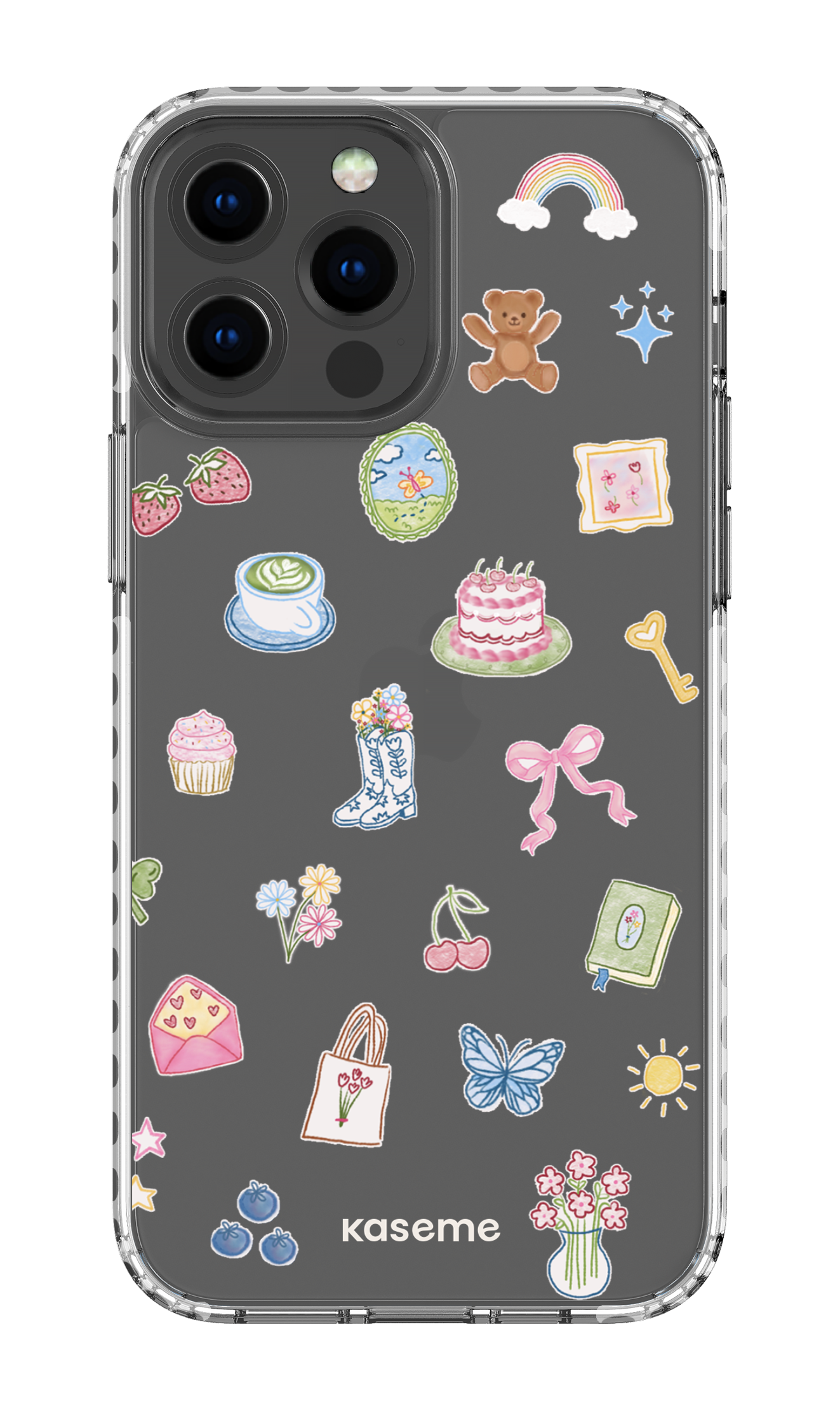 iPhone 13 Pro Max Clear Case - White Poetry Clear Case -