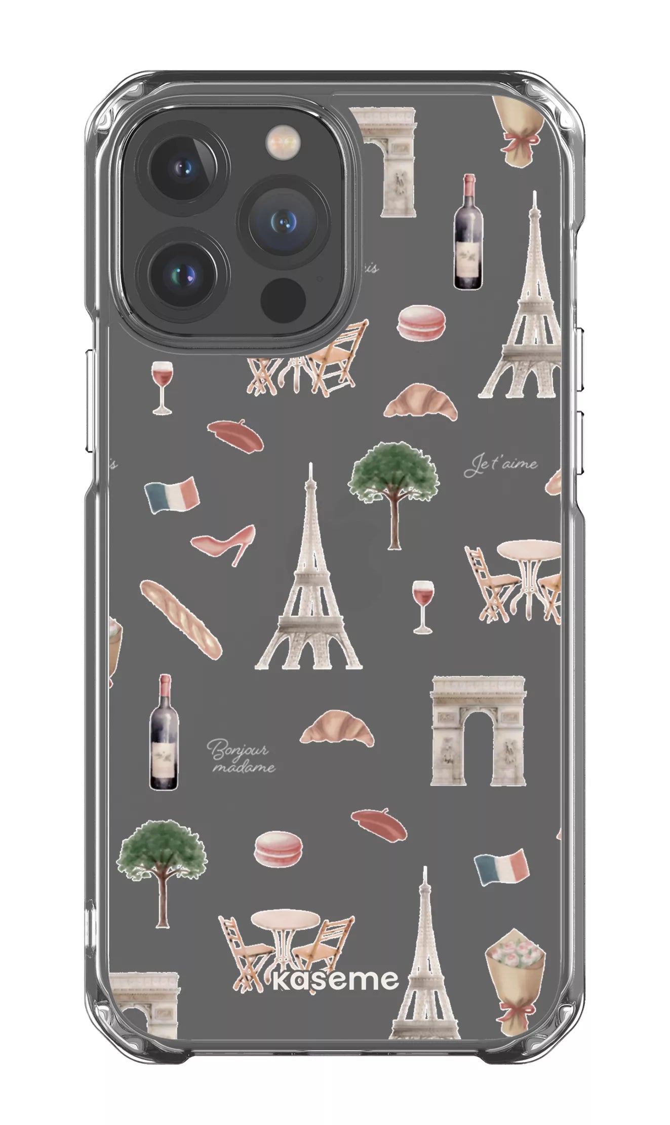 iPhone 13 Pro Max Clear Case Je t'aime Paris Clear Case -