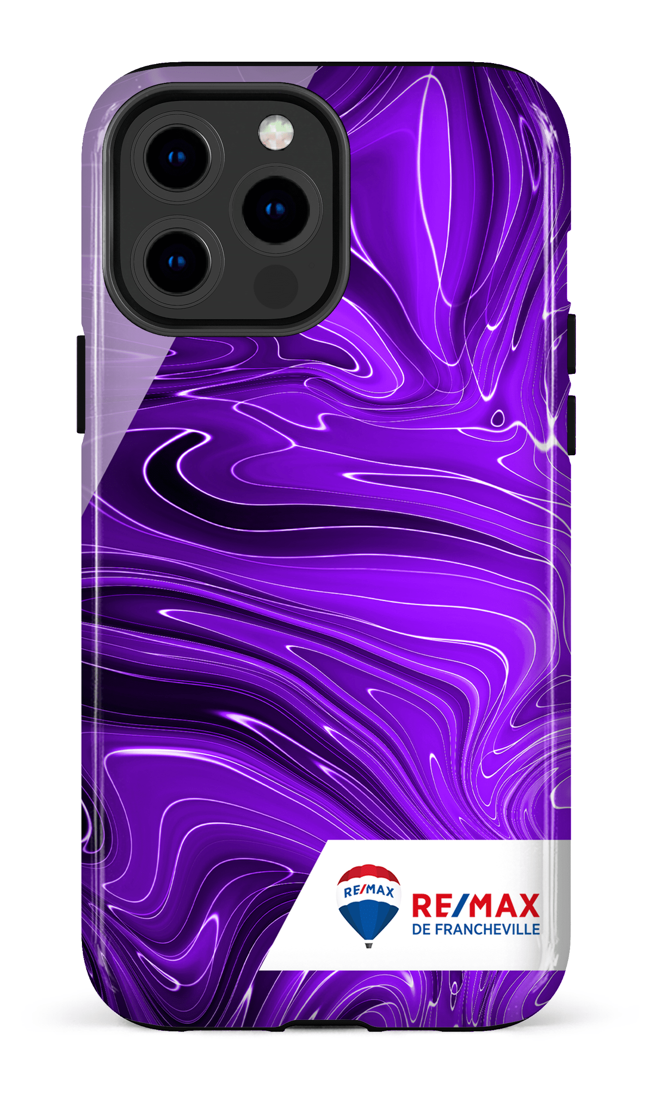 iPhone 13 Pro Max Tough Peinture marbrée sombre violette de Francheville -