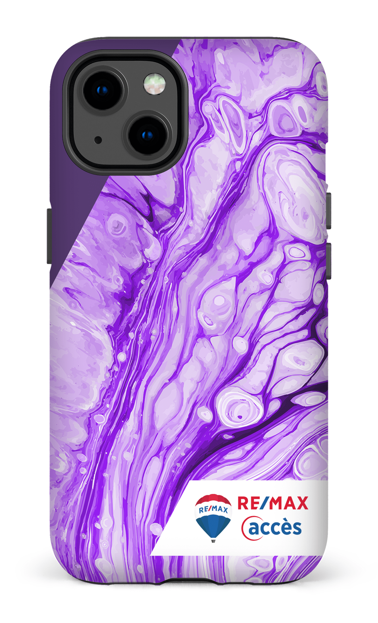 iPhone 13 Tough Matte Peinture marbrée claire violette -