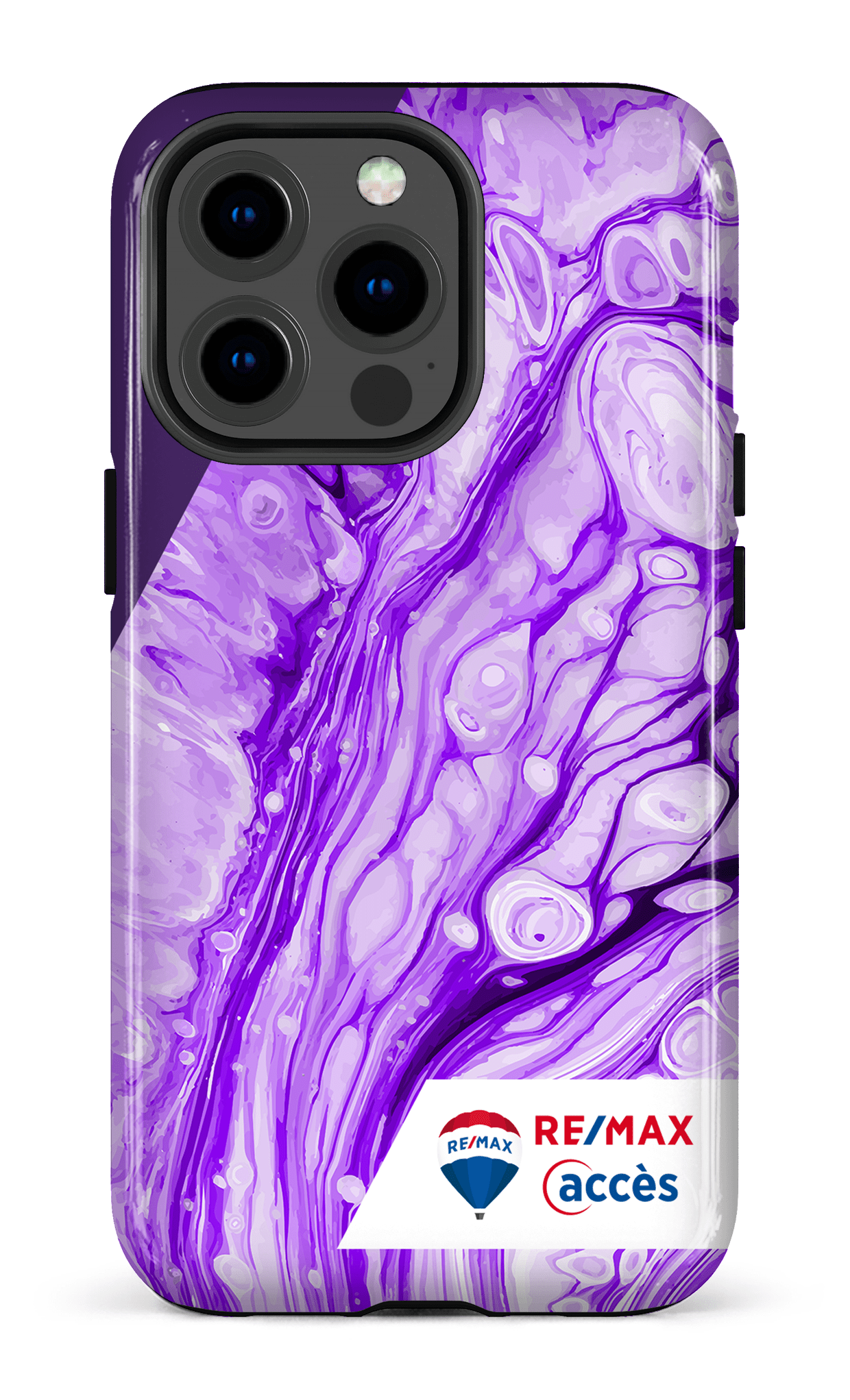 iPhone 13 pro Tough Peinture marbrée claire violette -
