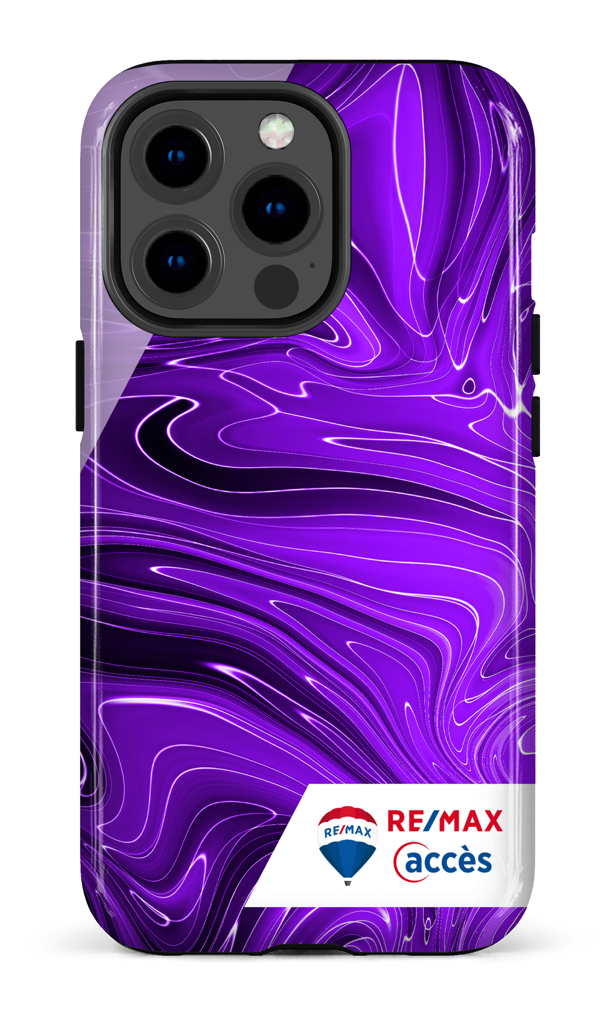 iPhone 13 pro Tough Peinture marbrée sombre violette -