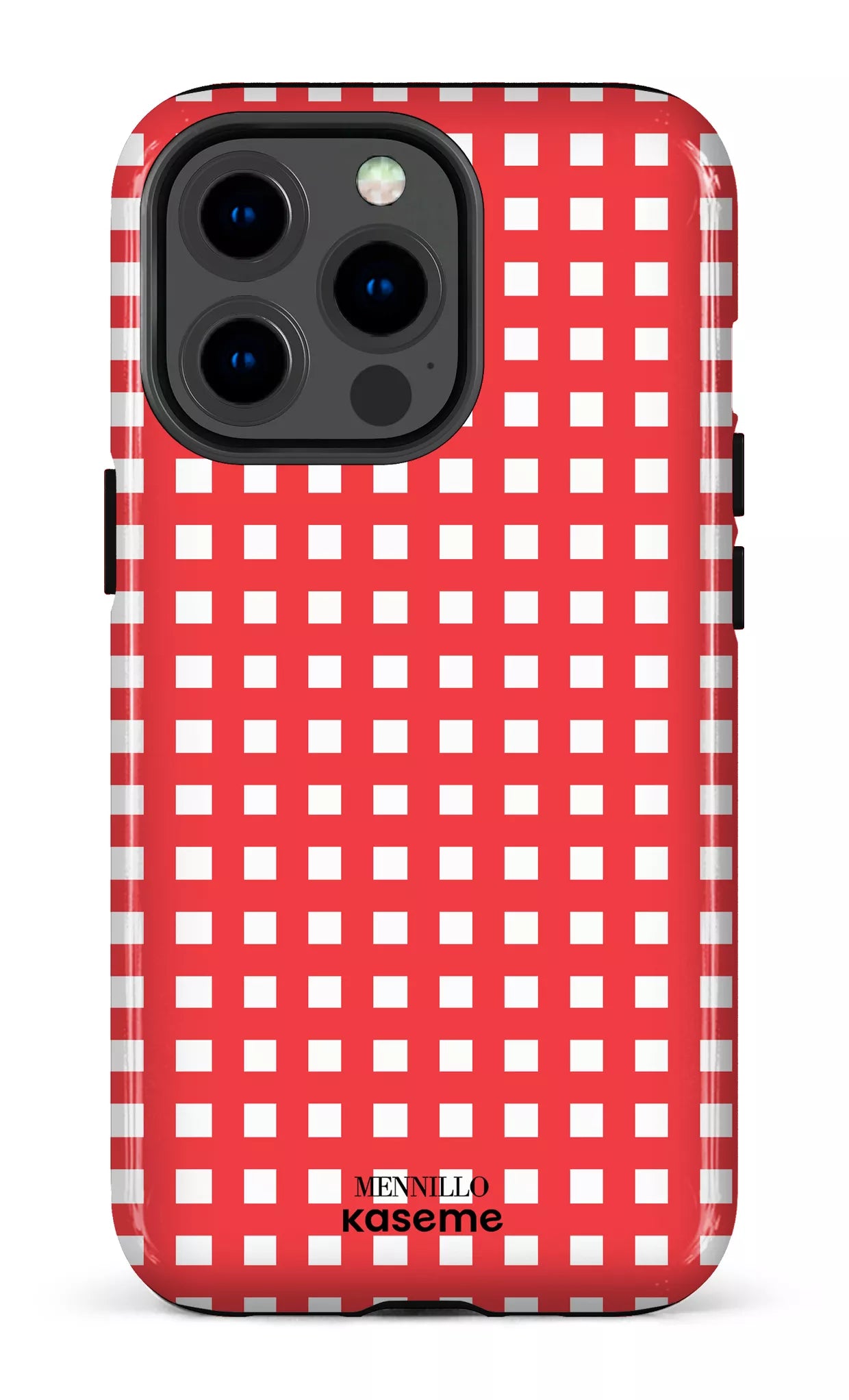 iPhone 13 pro Tough Red Checkered by Mennillo -