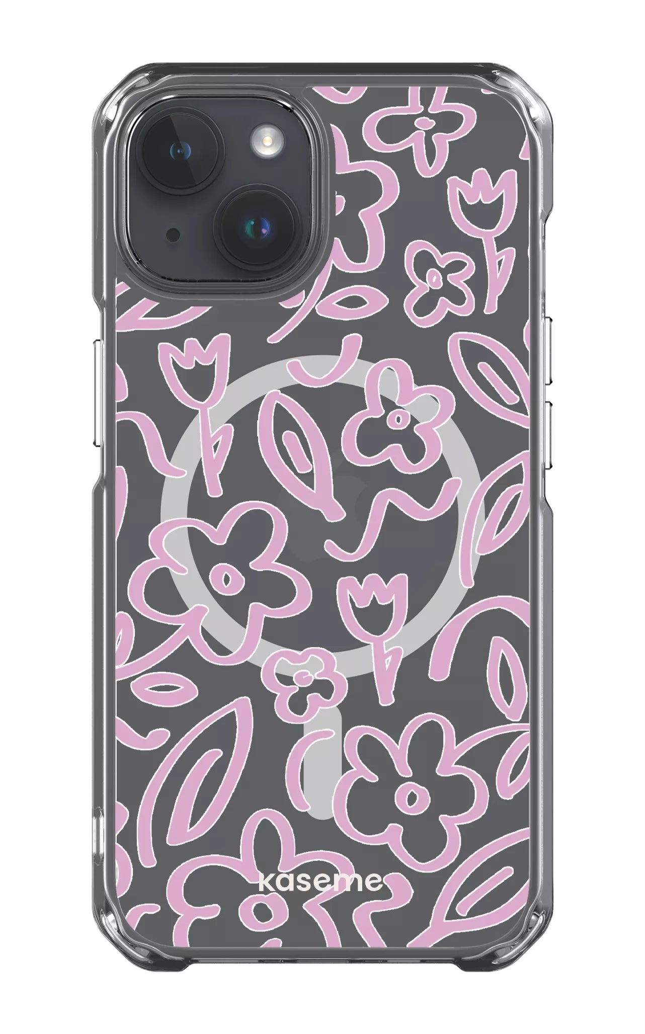 iPhone 14 Clear Case - Magsafe Brooklyn pink Clear Case -