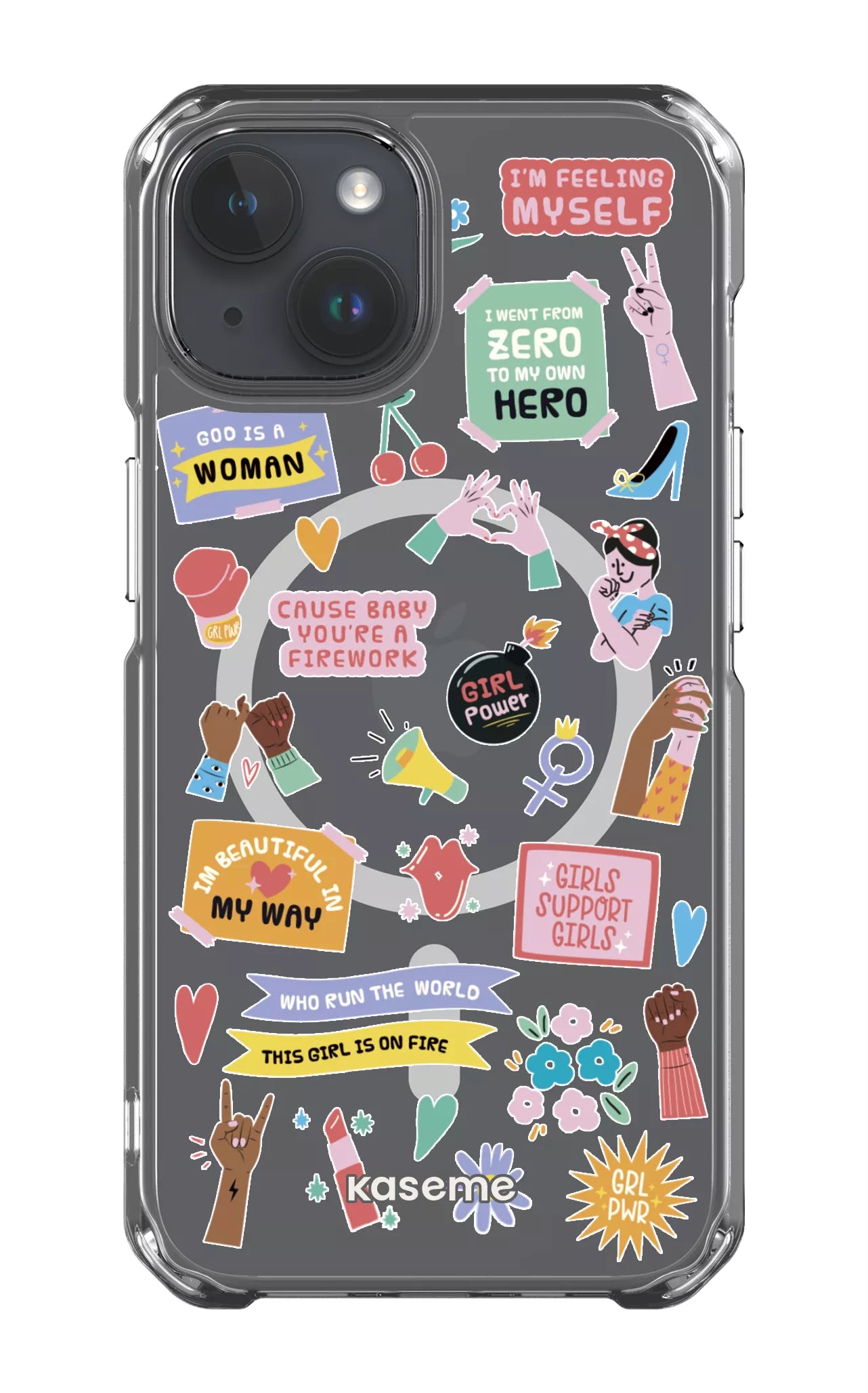 iPhone 14 Clear Case - Magsafe Girl Boss Clear Case -