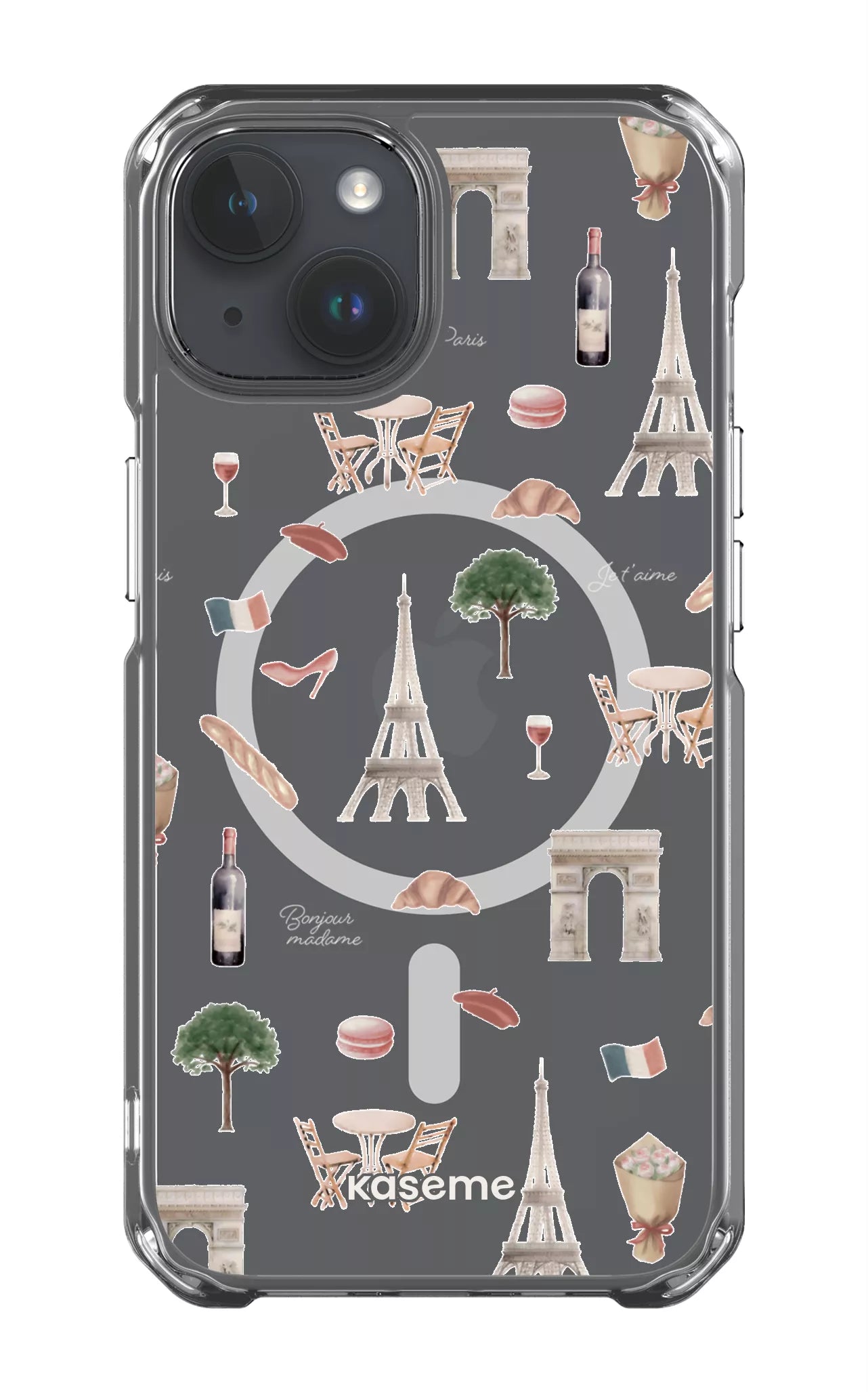 iPhone 14 Clear Case - Magsafe Je t'aime Paris Clear Case -