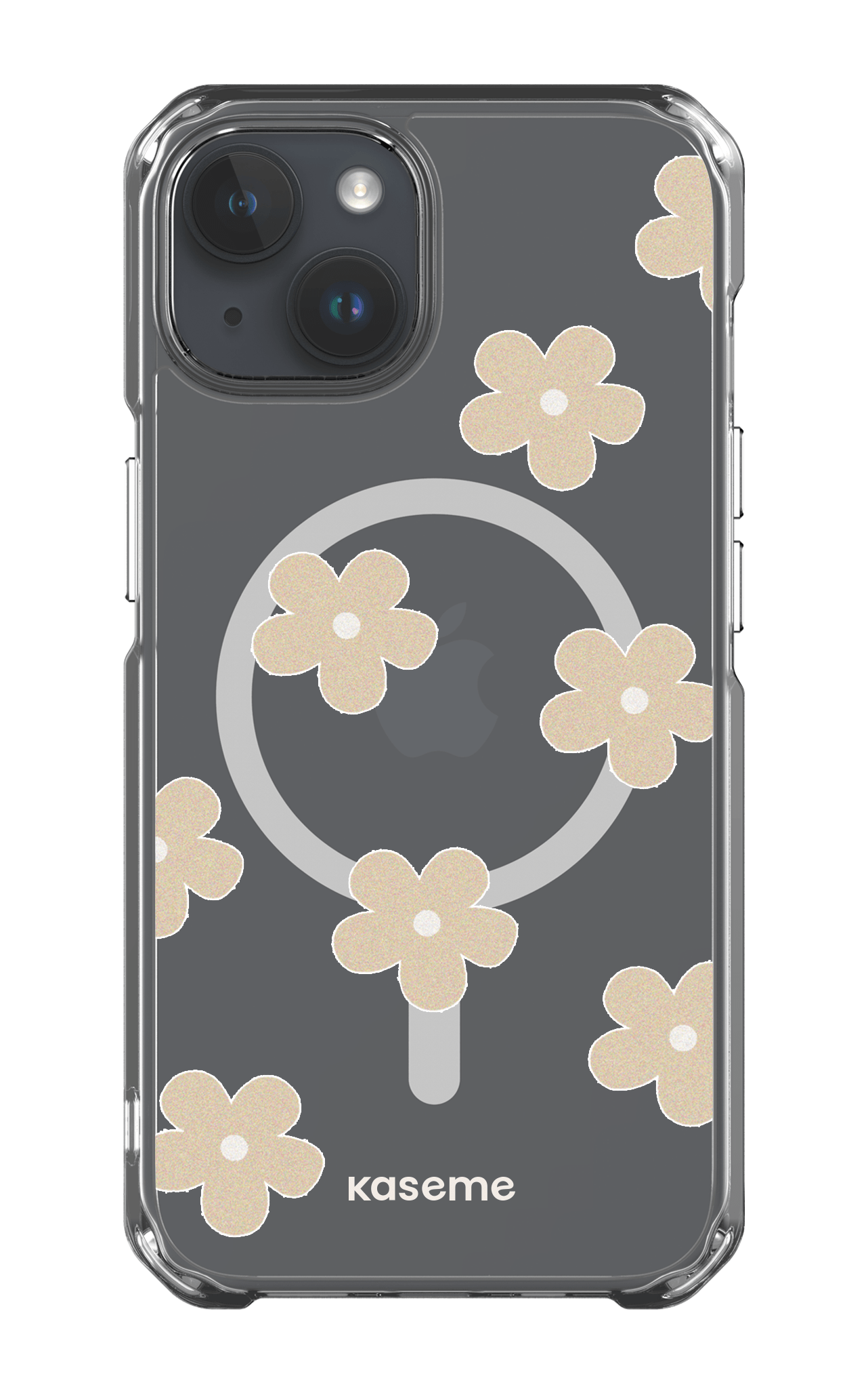 iPhone 14 Clear Case - Magsafe Woodstock Beige Clear Case -