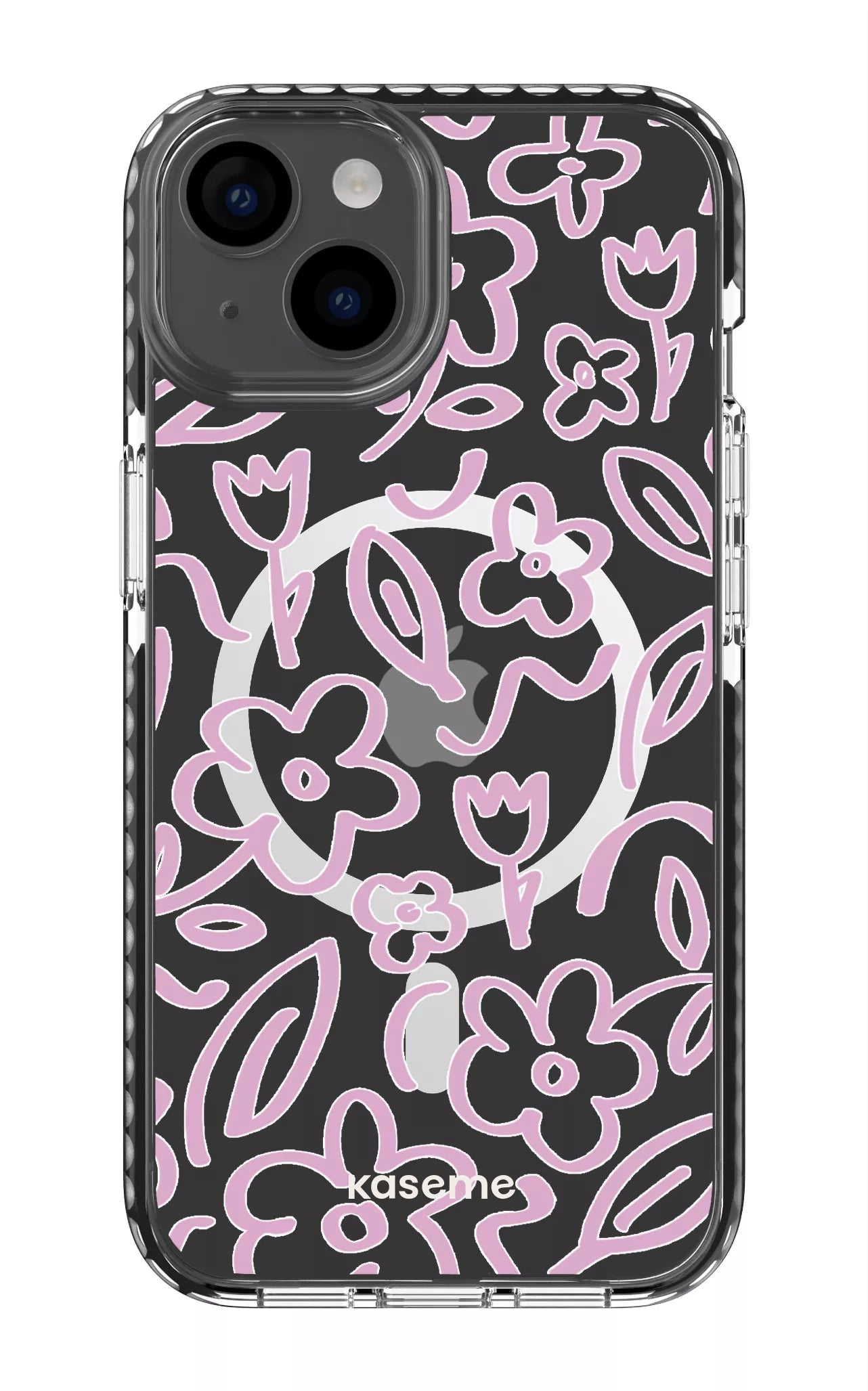 iPhone 14 Clear Case Magsafe - Black Brooklyn pink Clear Case -