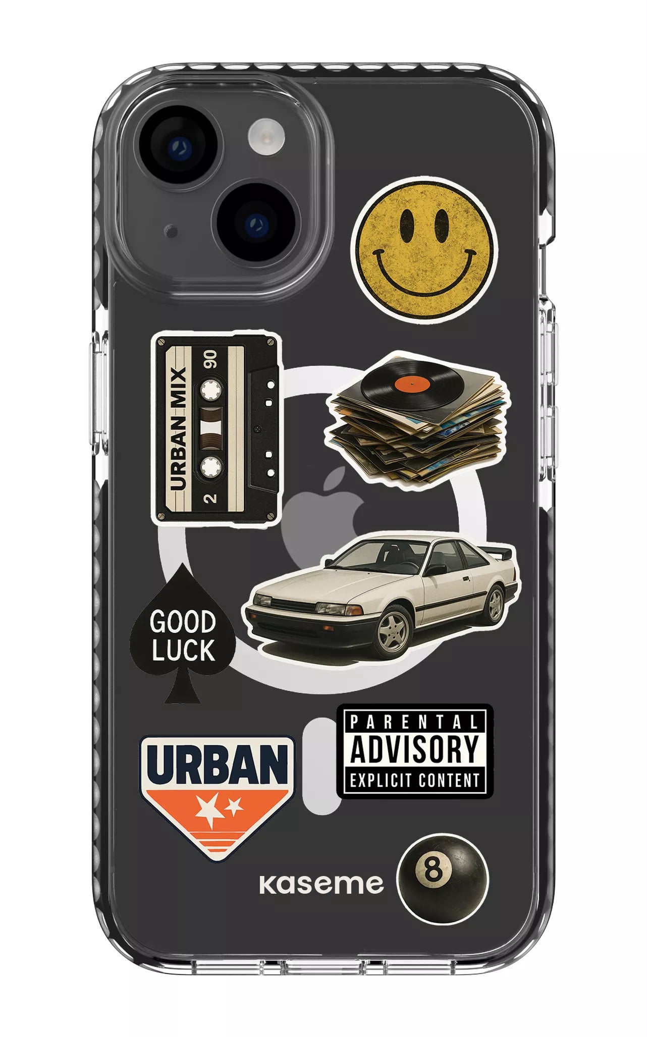 iPhone 14 Clear Case Magsafe - Black Downtown Clear Case -