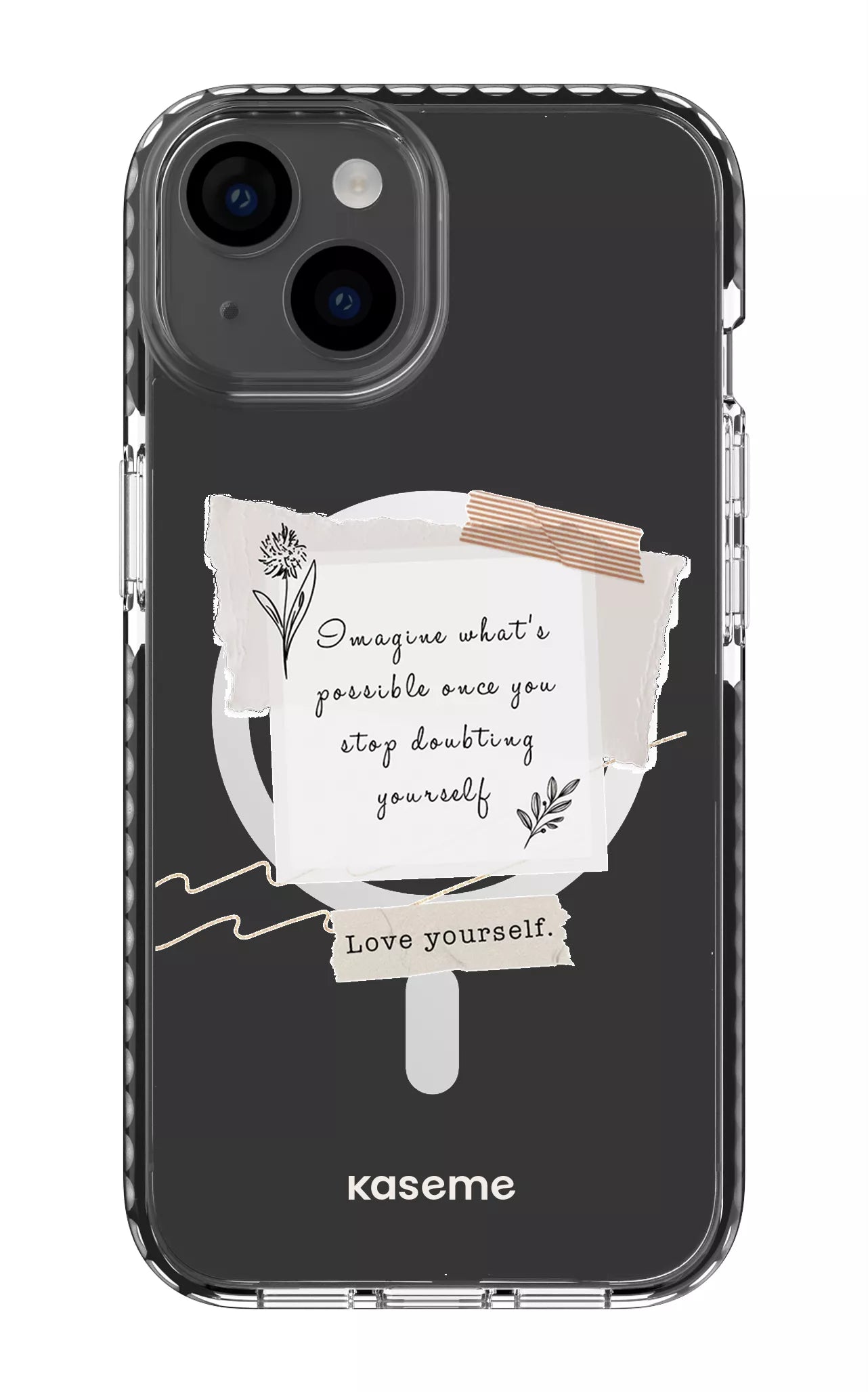 iPhone 14 Clear Case Magsafe - Black Faith Clear Case -