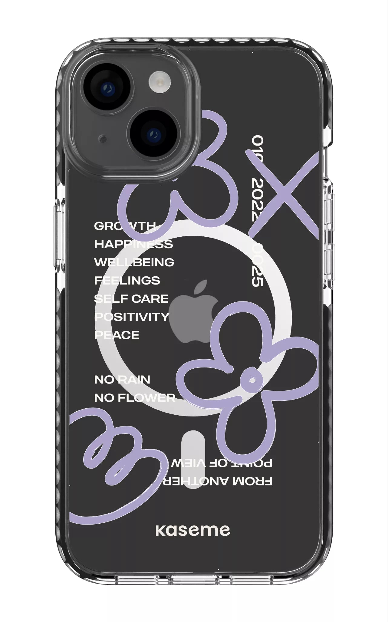 iPhone 14 Clear Case Magsafe - Black Feelings purple Clear Case -