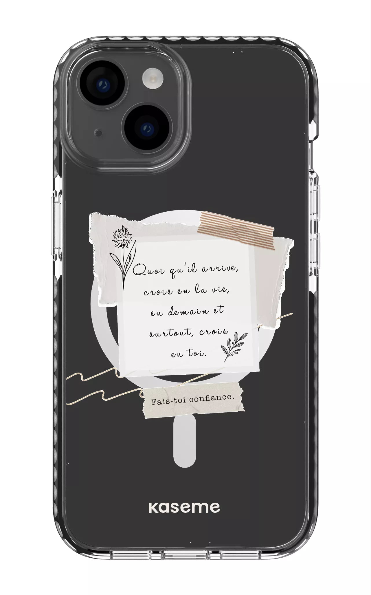 iPhone 14 Clear Case Magsafe - Black Foi Clear Case -