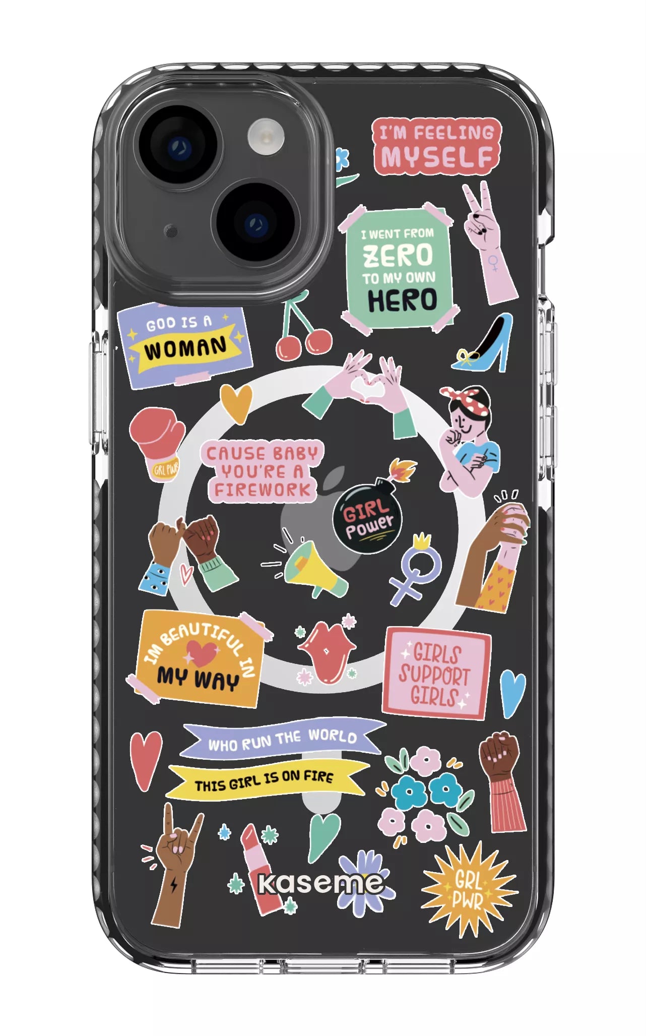 iPhone 14 Clear Case Magsafe - Black Girl Boss Clear Case -