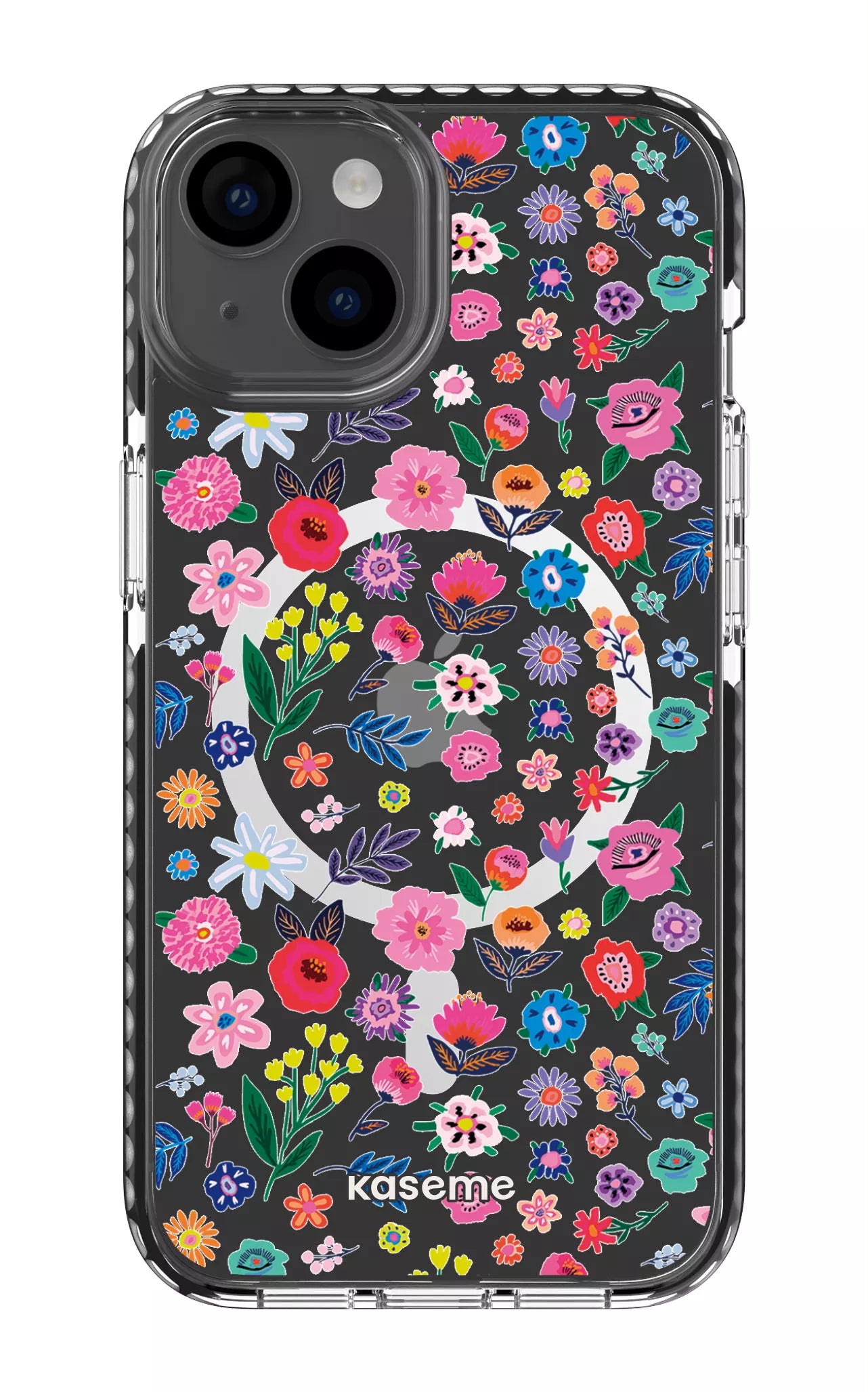 iPhone 14 Clear Case Magsafe - Black Hallucinate Clear Case -