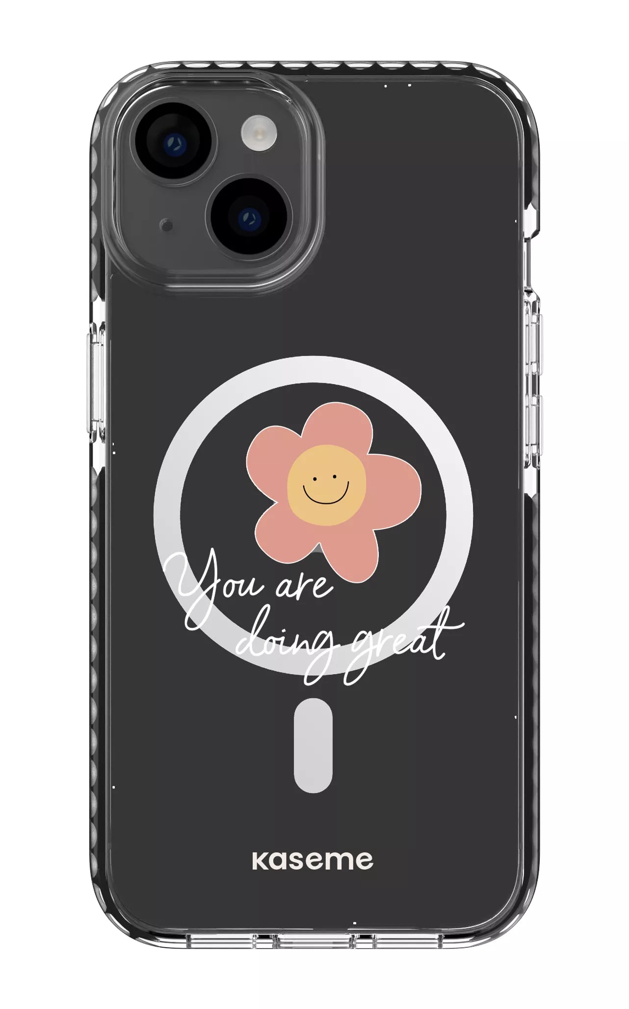 iPhone 14 Clear Case Magsafe - Black Keep going Clear Case -