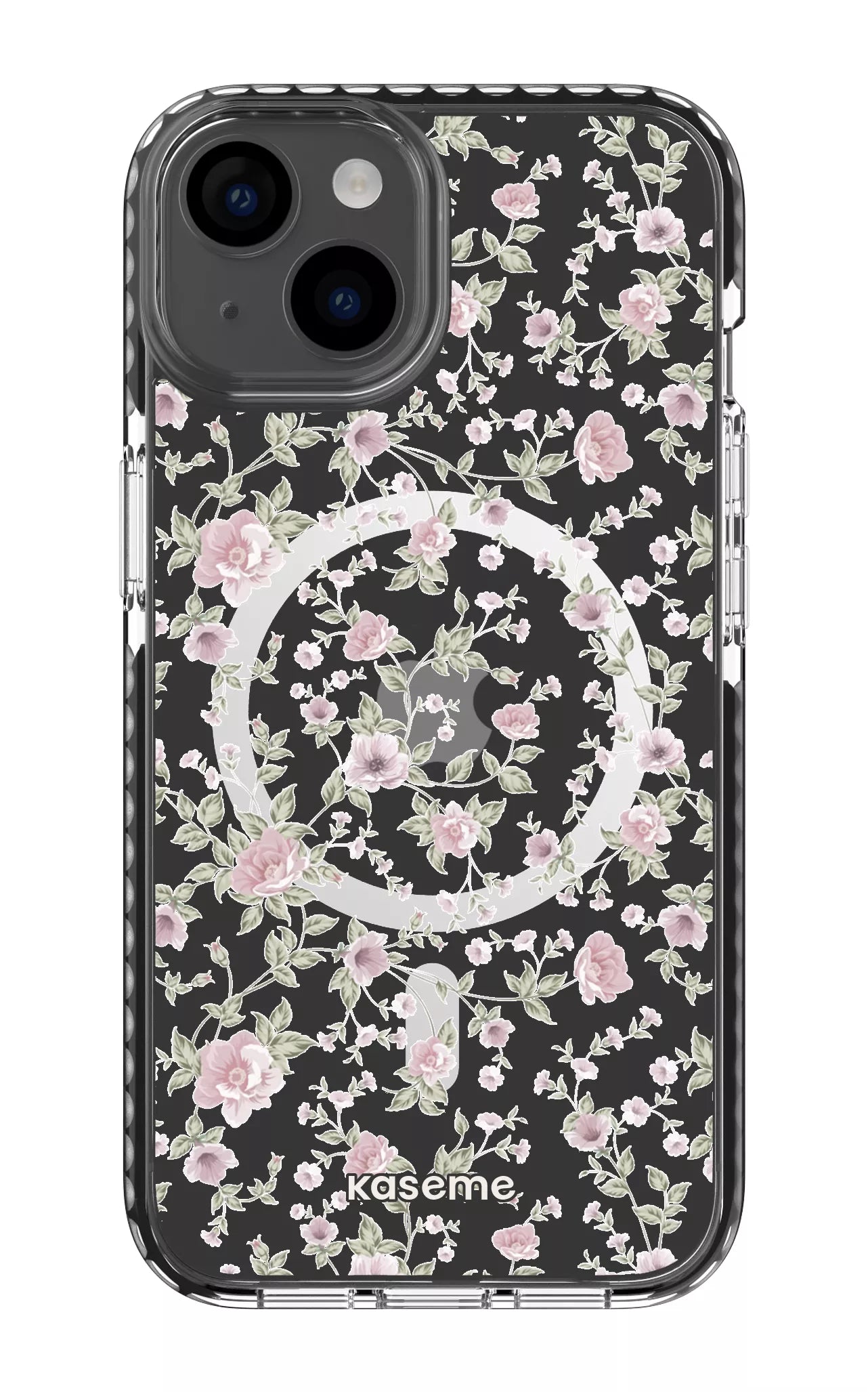 iPhone 14 Clear Case Magsafe - Black La Vie en Rose Clear Case -