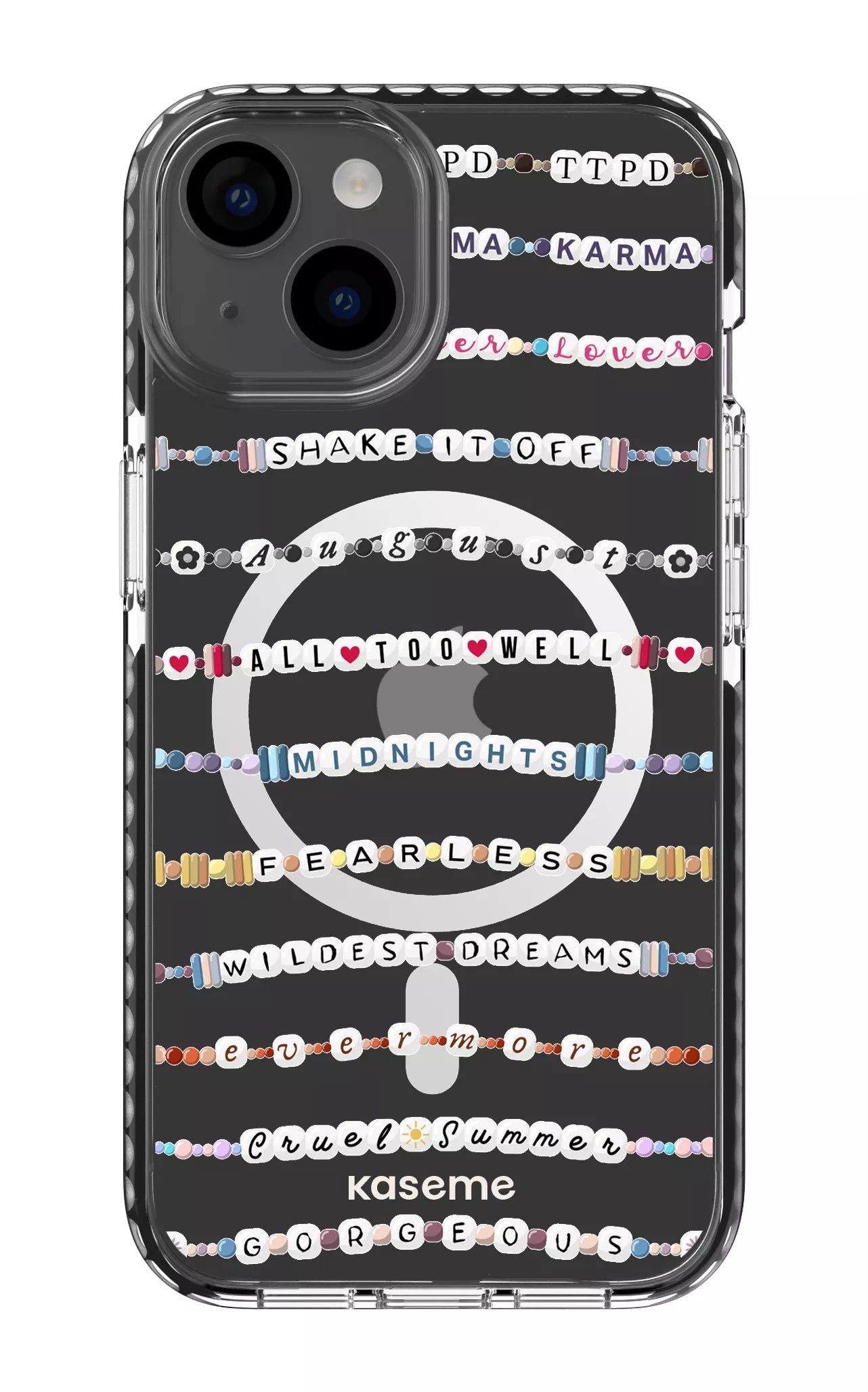 iPhone 14 Clear Case Magsafe - Black Love Story Clear Case -