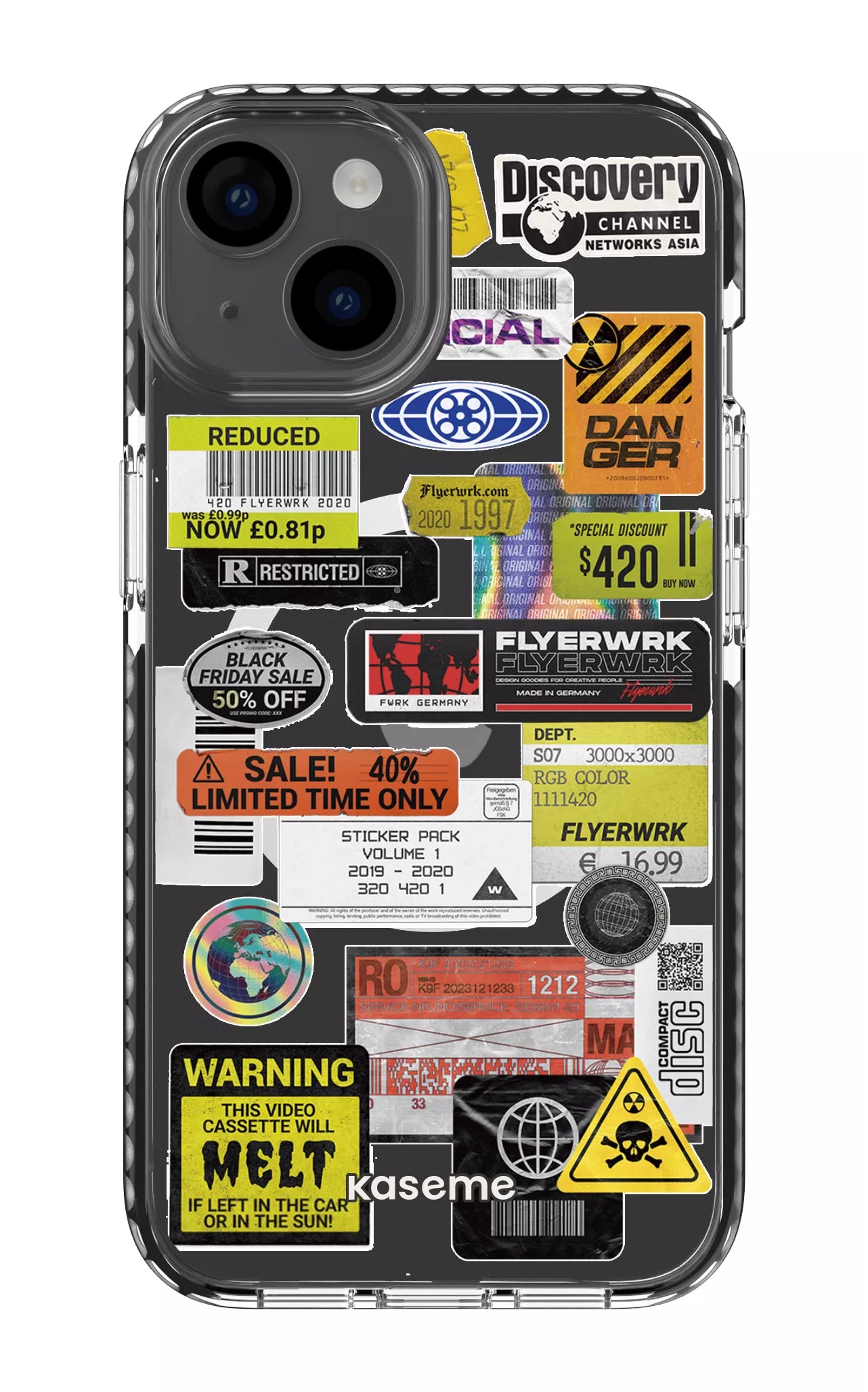 iPhone 14 Clear Case Magsafe - Black Melt Clear Case -